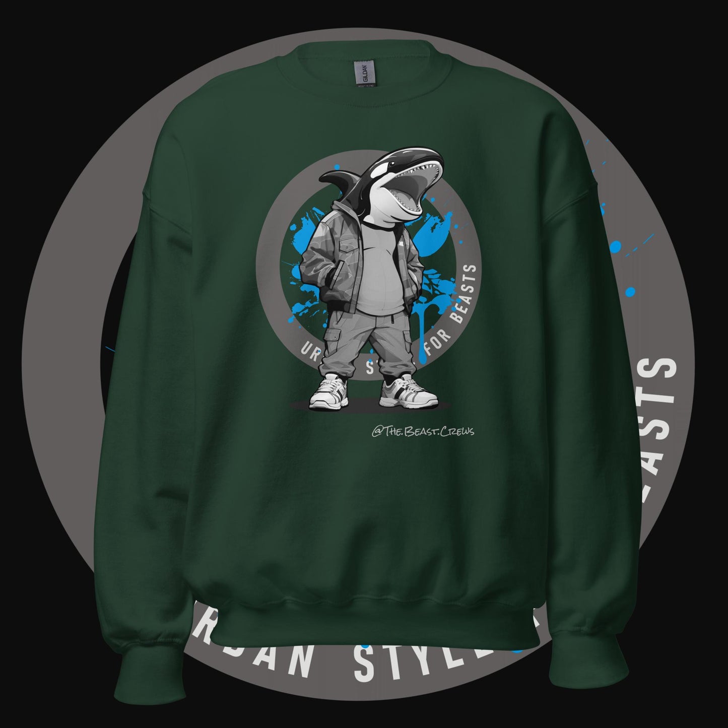 Killer Whale Grayscale - Unisex Sweatshirt