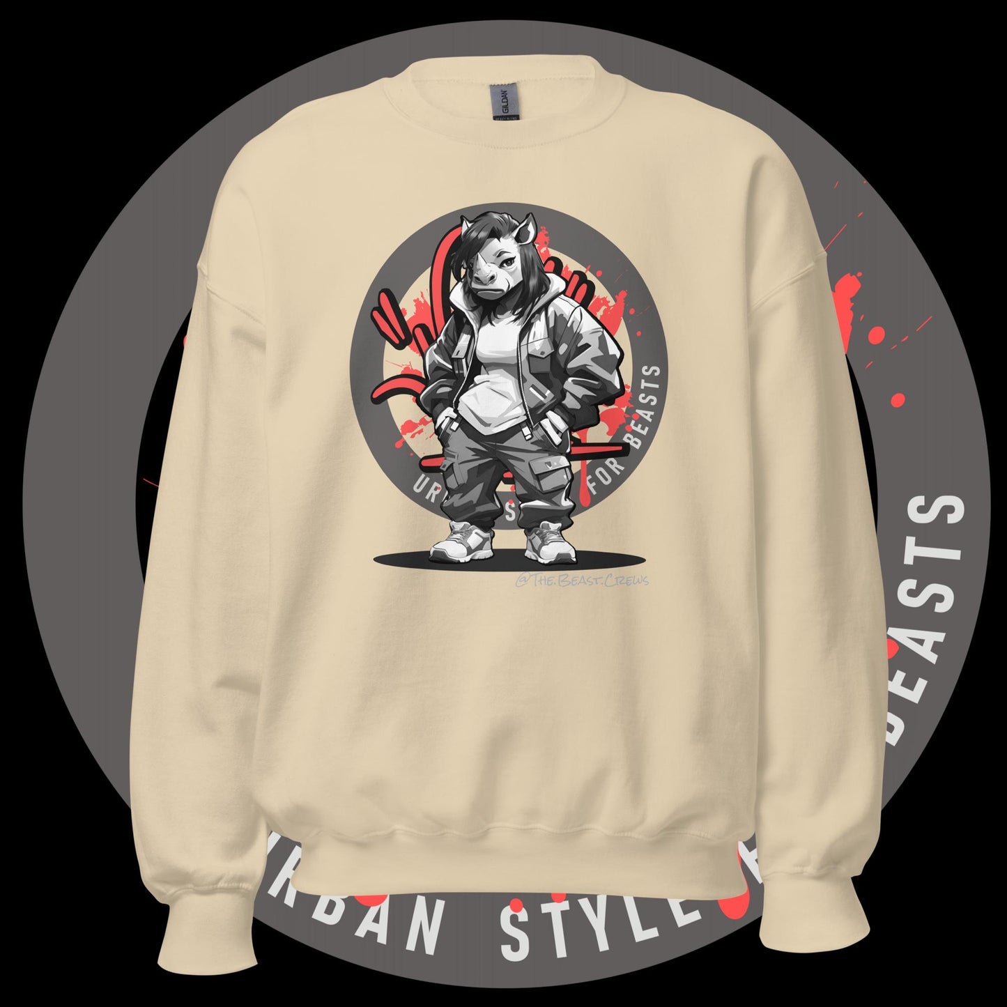 Rhino Queen Grayscale - Unisex Sweatshirt