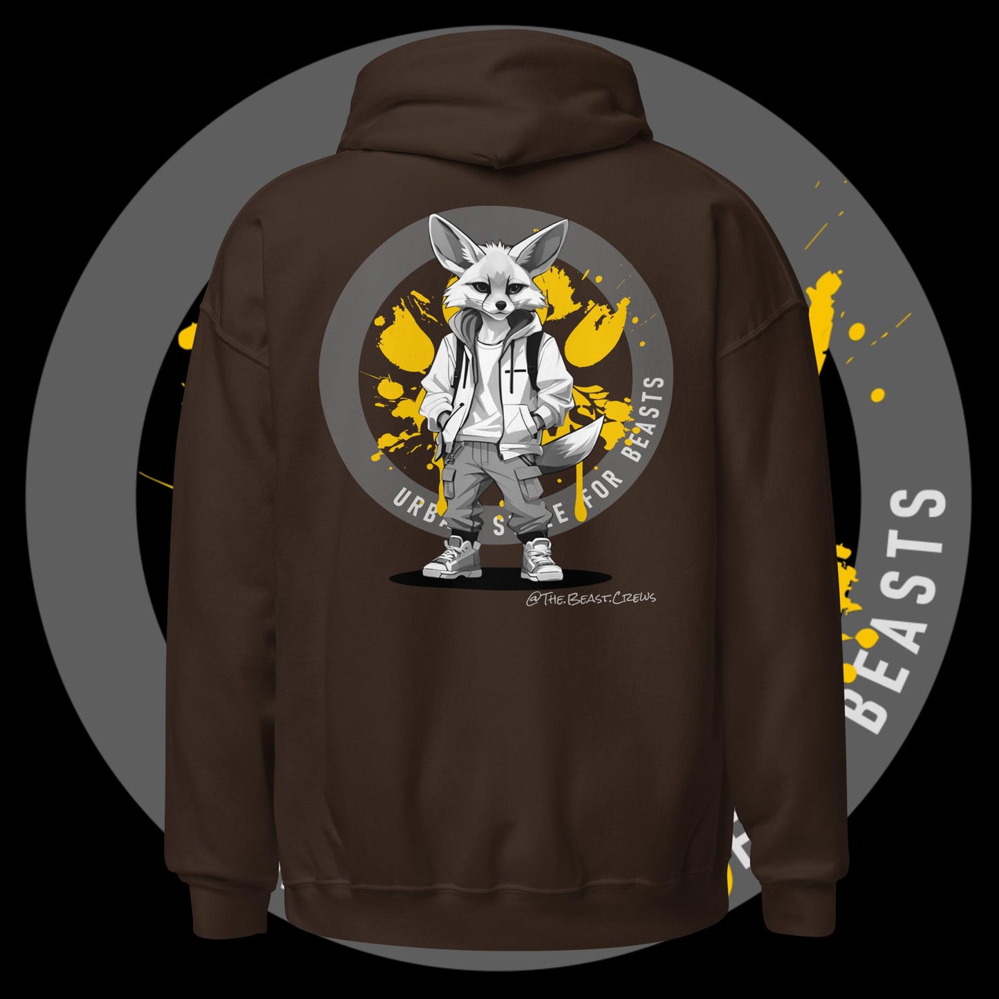 Unisex Hoodie - Fenec Fox Grayscale