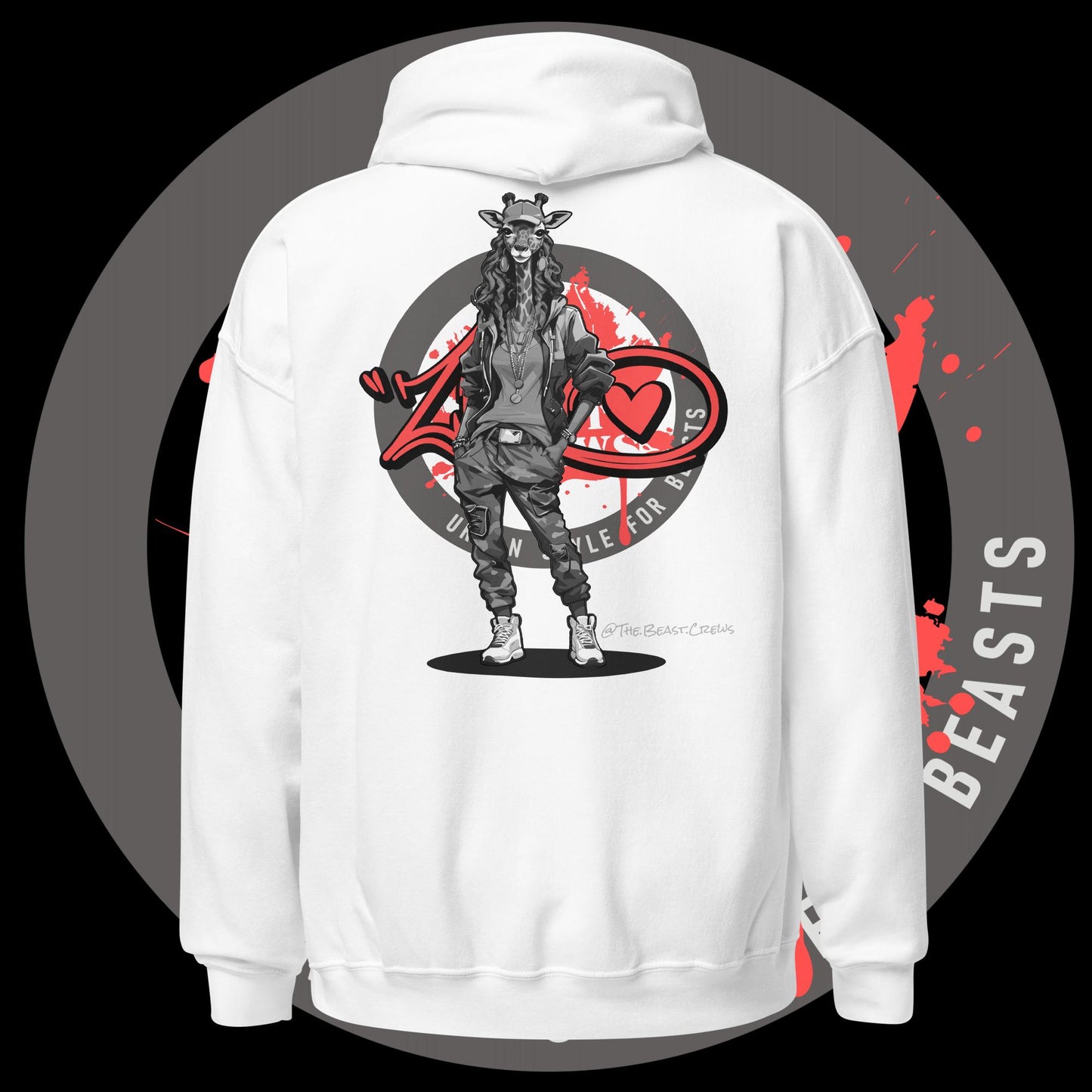 Giraffe Queen Grayscale - Unisex Hoodie