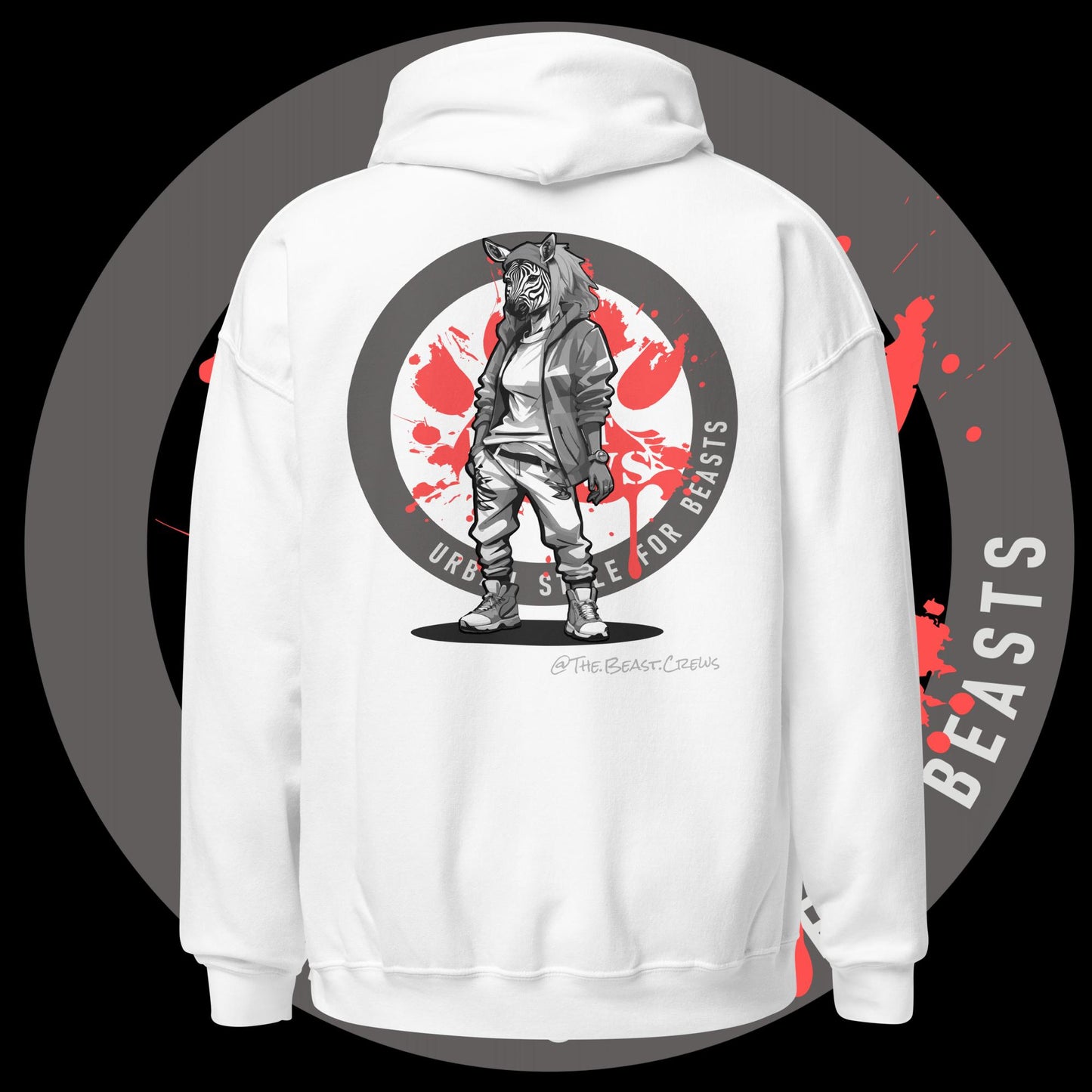 Zebra Queen Grayscale -Unisex Hoodie