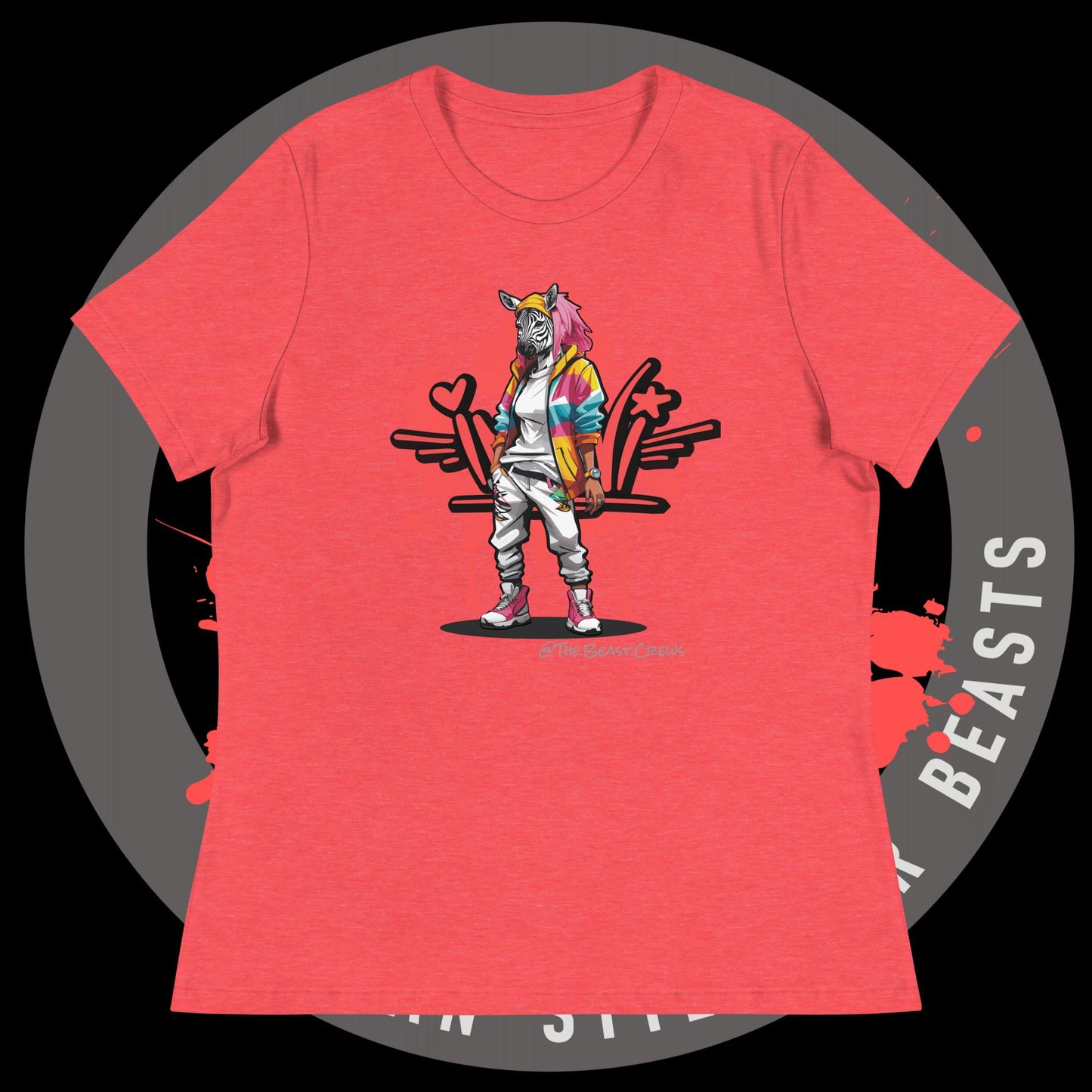 Zebra Queen Full Color - Women's Relaxed T-Shirt