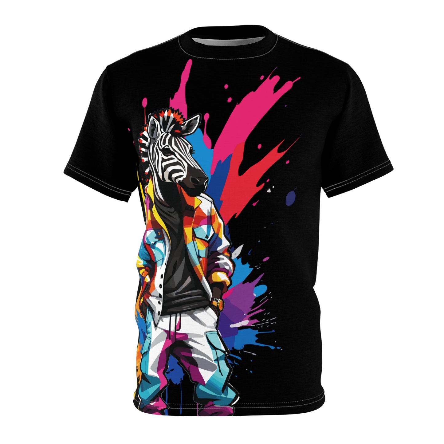 Zebra Full Color Big Print T-Shirt