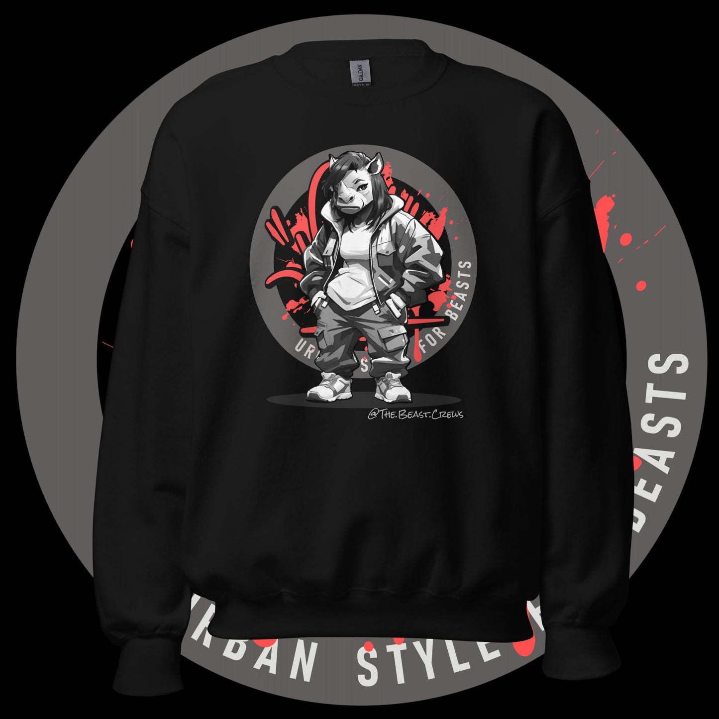 Rhino Queen Grayscale - Unisex Sweatshirt