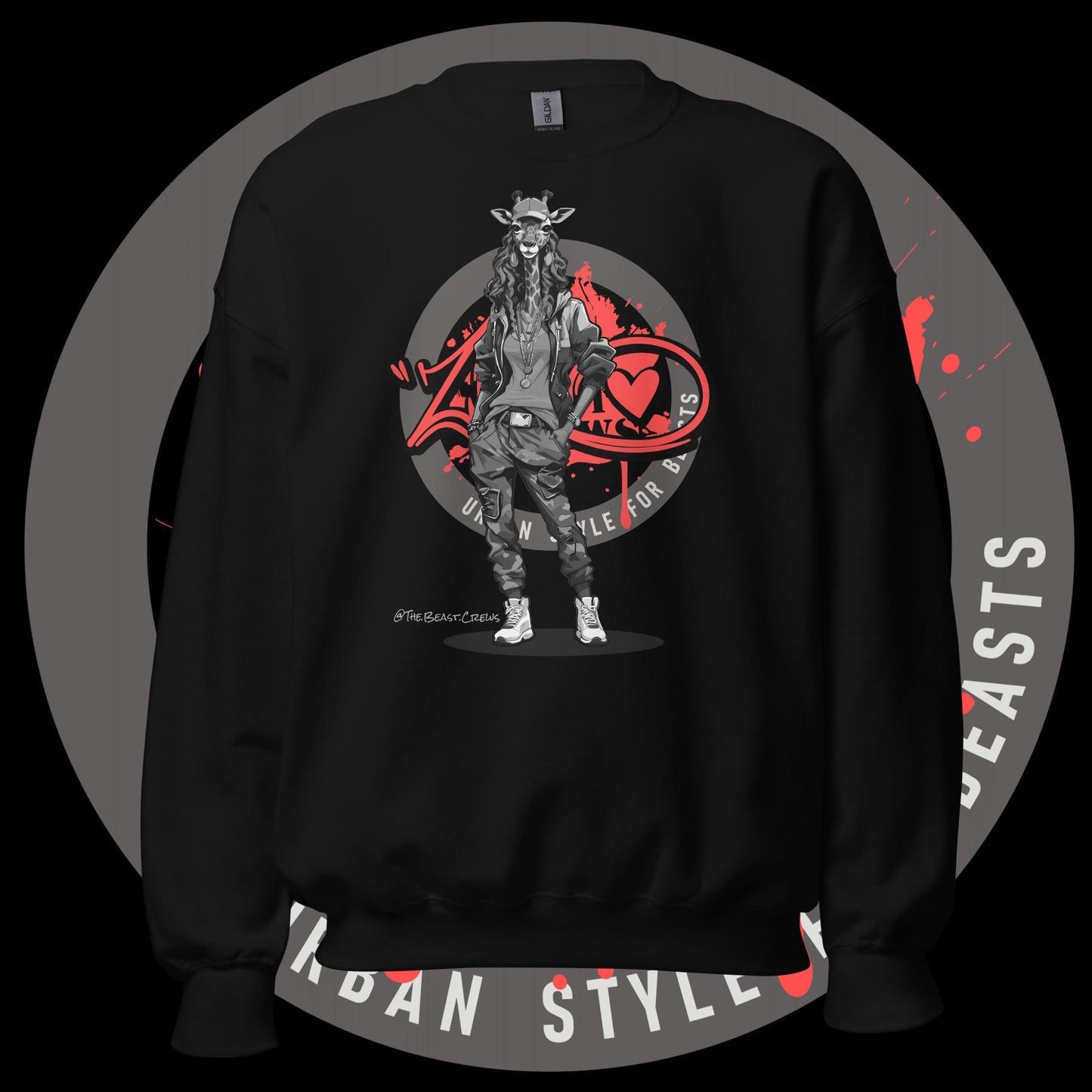 Giraffe Queen Grayscale - Unisex Sweatshirt