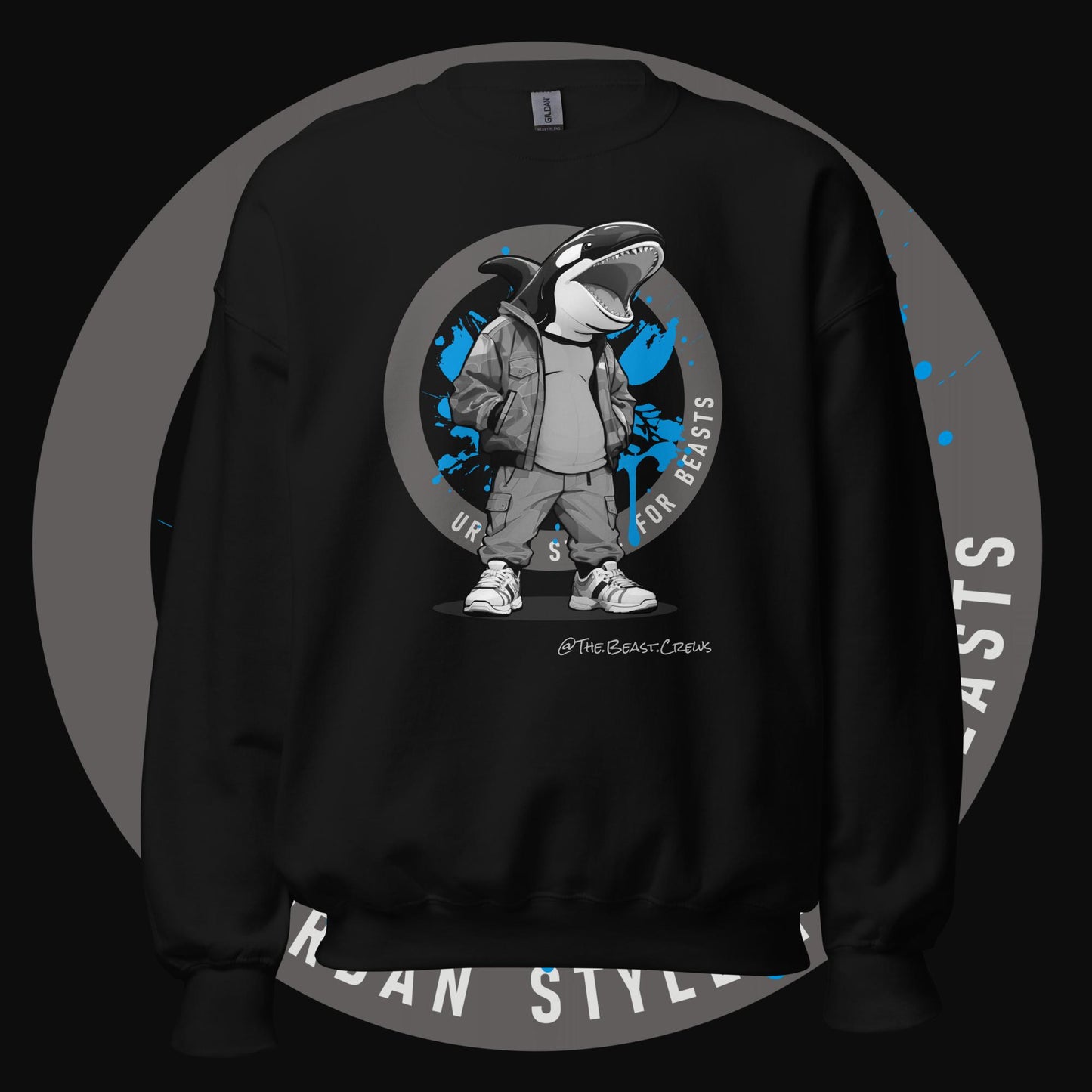 Killer Whale Grayscale - Unisex Sweatshirt