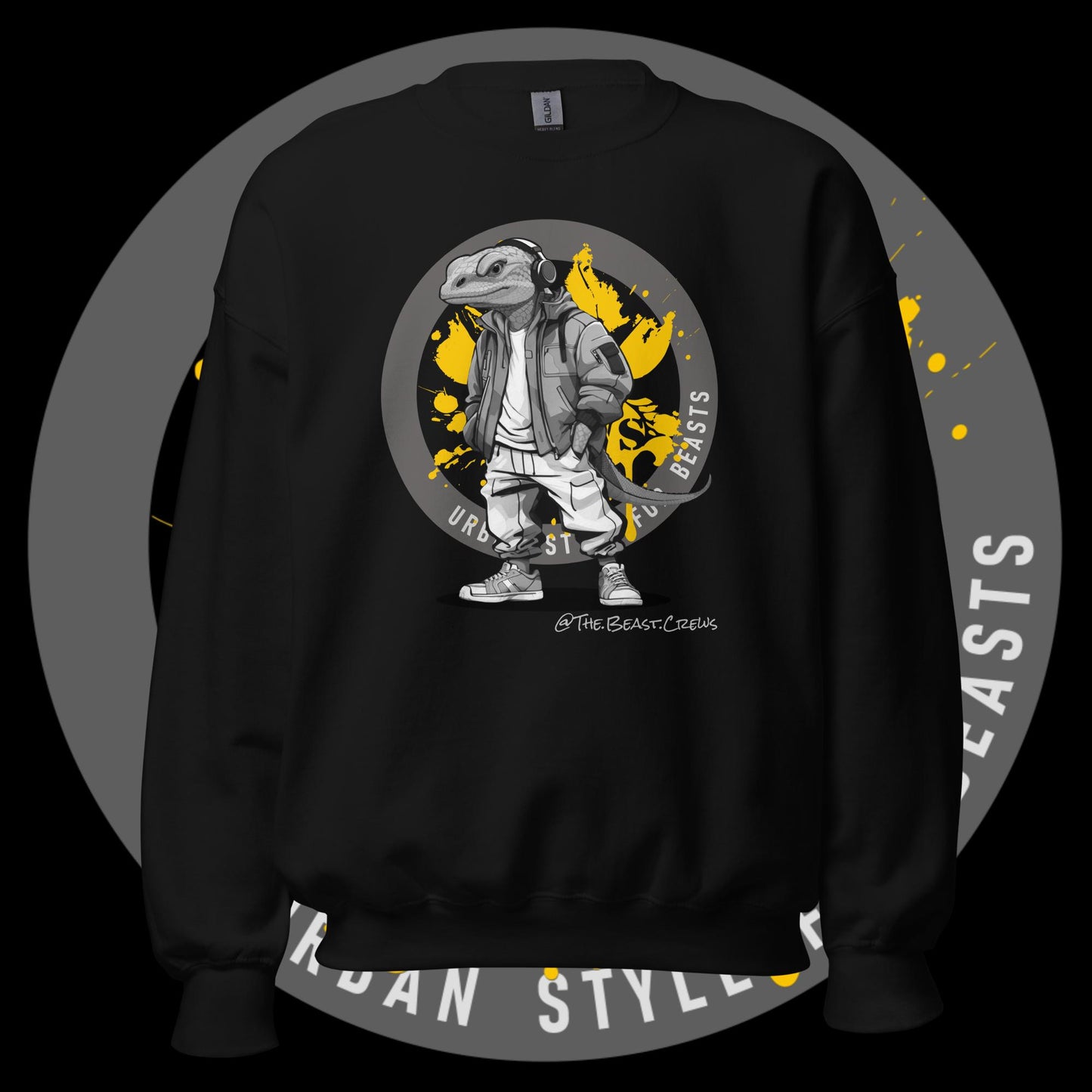 Unisex Sweatshirt - Monitor Lizard Grayscale