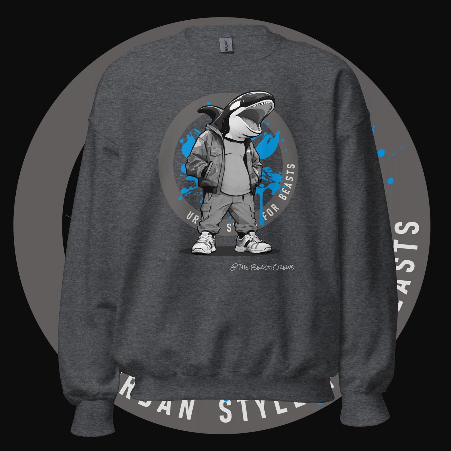 Killer Whale Grayscale - Unisex Sweatshirt