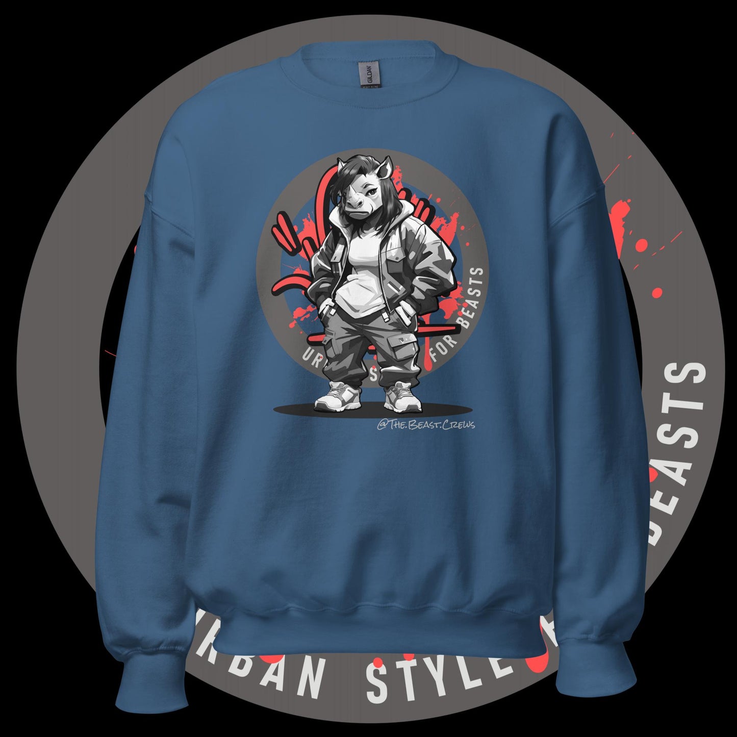 Rhino Queen Grayscale - Unisex Sweatshirt