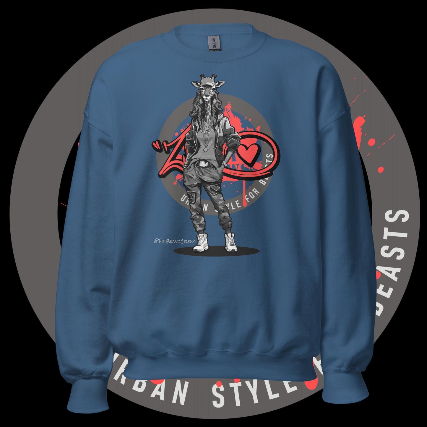 Giraffe Queen Grayscale - Unisex Sweatshirt