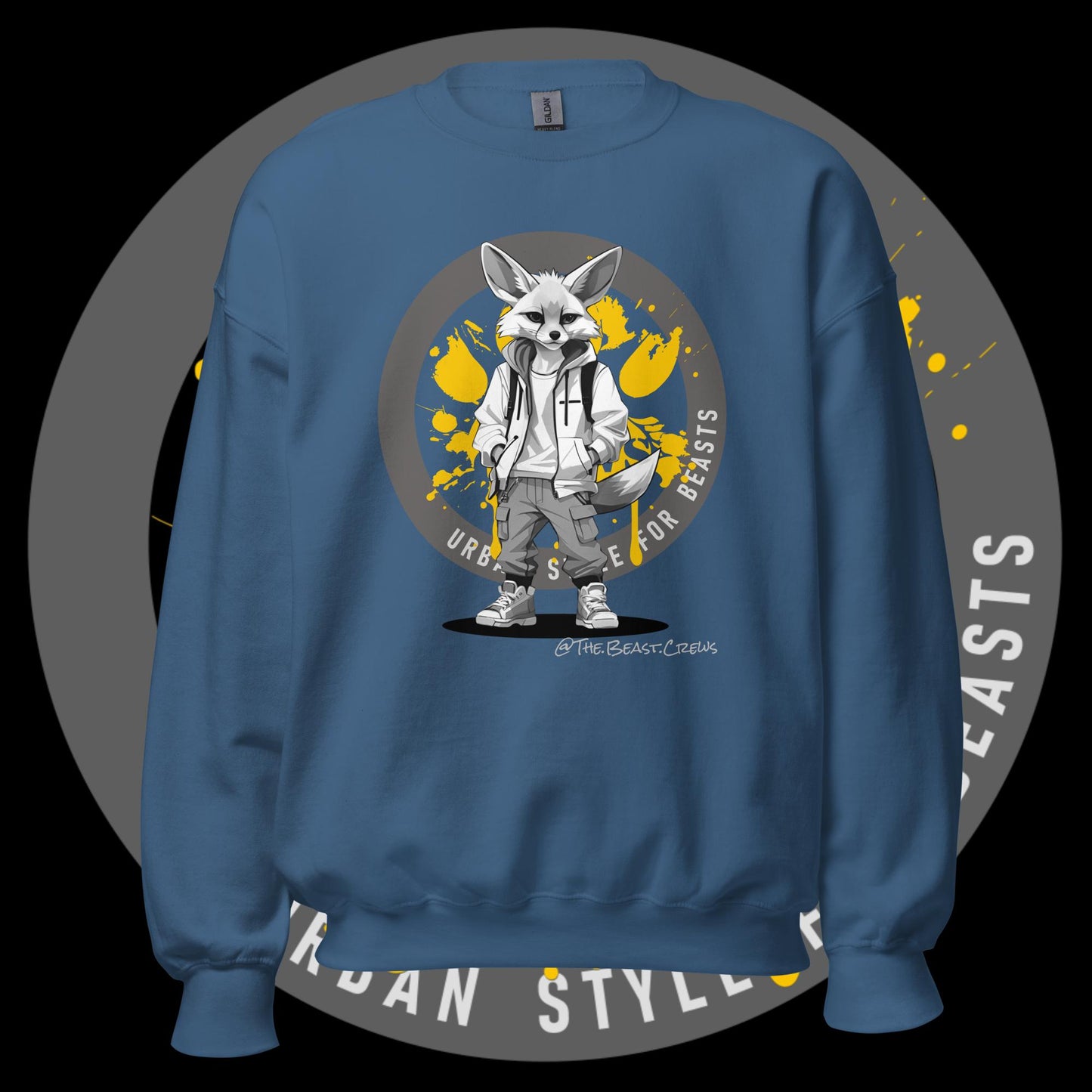 Unisex Sweatshirt - Fenec Fox Grayscale