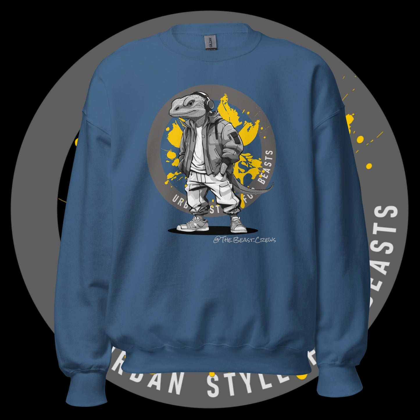 Unisex Sweatshirt - Monitor Lizard Grayscale