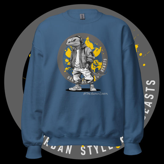 Unisex Sweatshirt - Monitor Lizard Grayscale