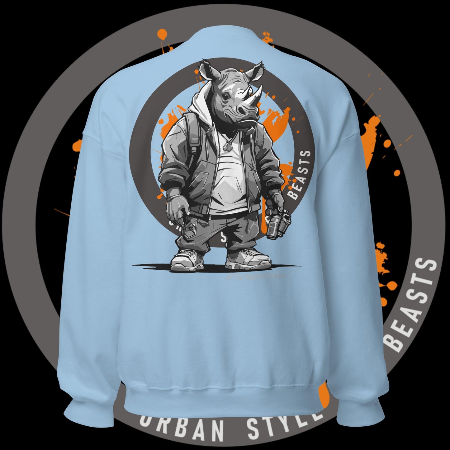 Rhino Grayscale - Unisex Sweatshirt