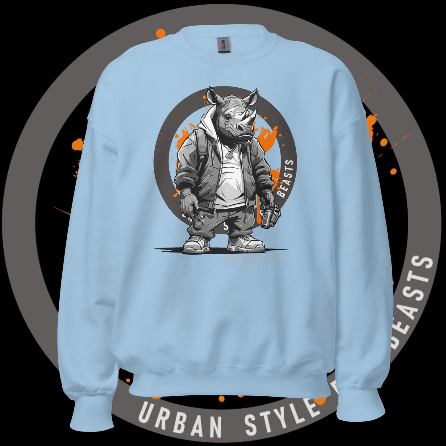 Rhino Grayscale - Unisex Sweatshirt