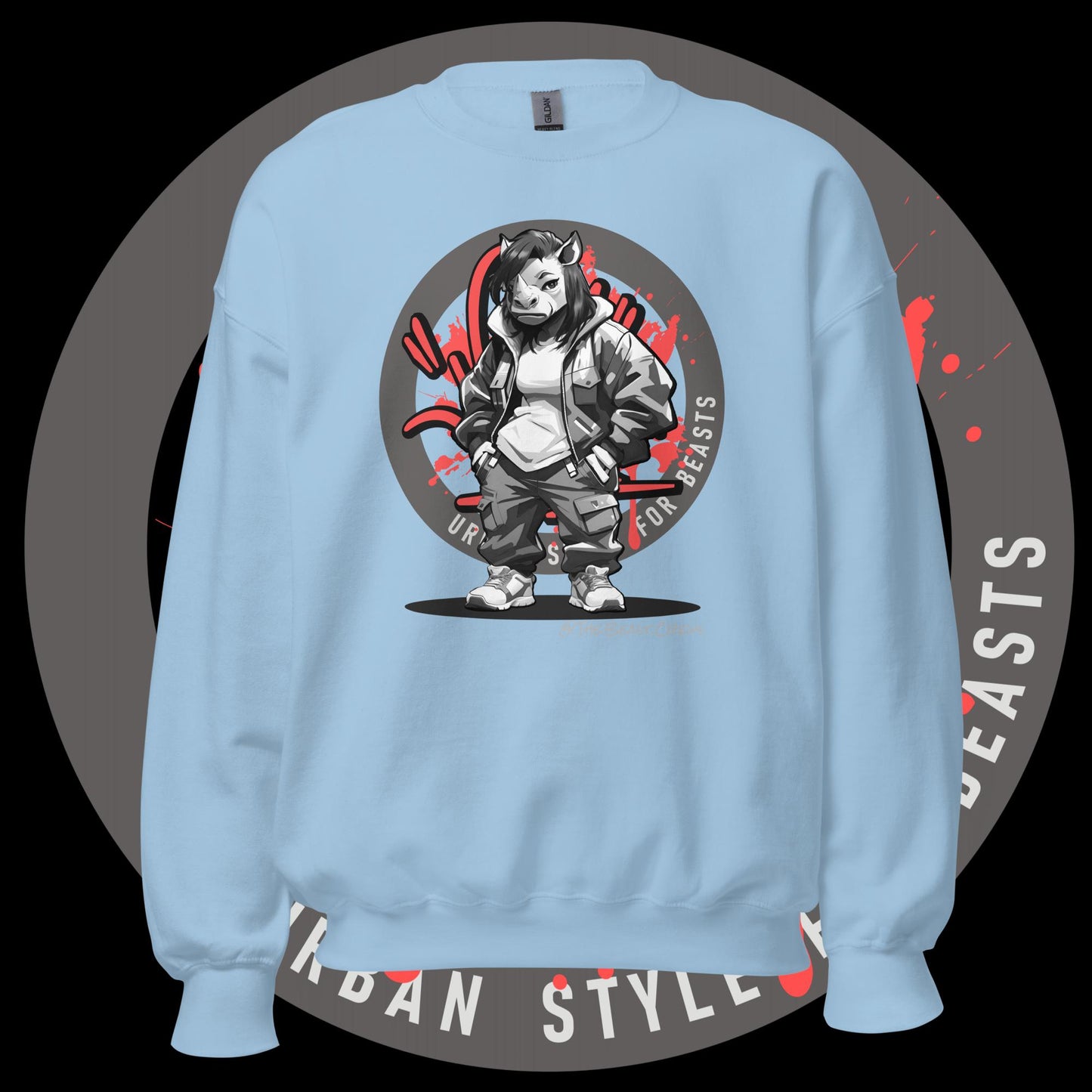 Rhino Queen Grayscale - Unisex Sweatshirt