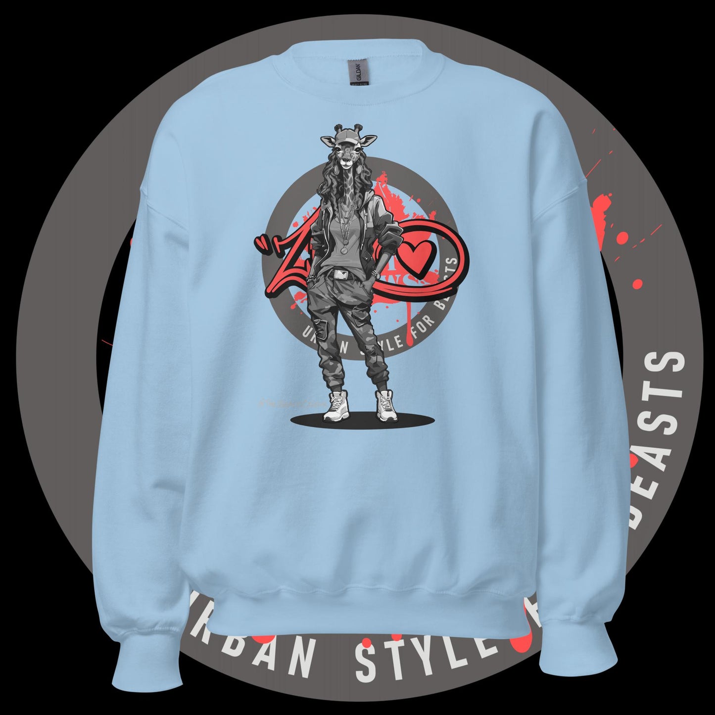 Giraffe Queen Grayscale - Unisex Sweatshirt