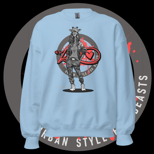 Giraffe Queen Grayscale - Unisex Sweatshirt