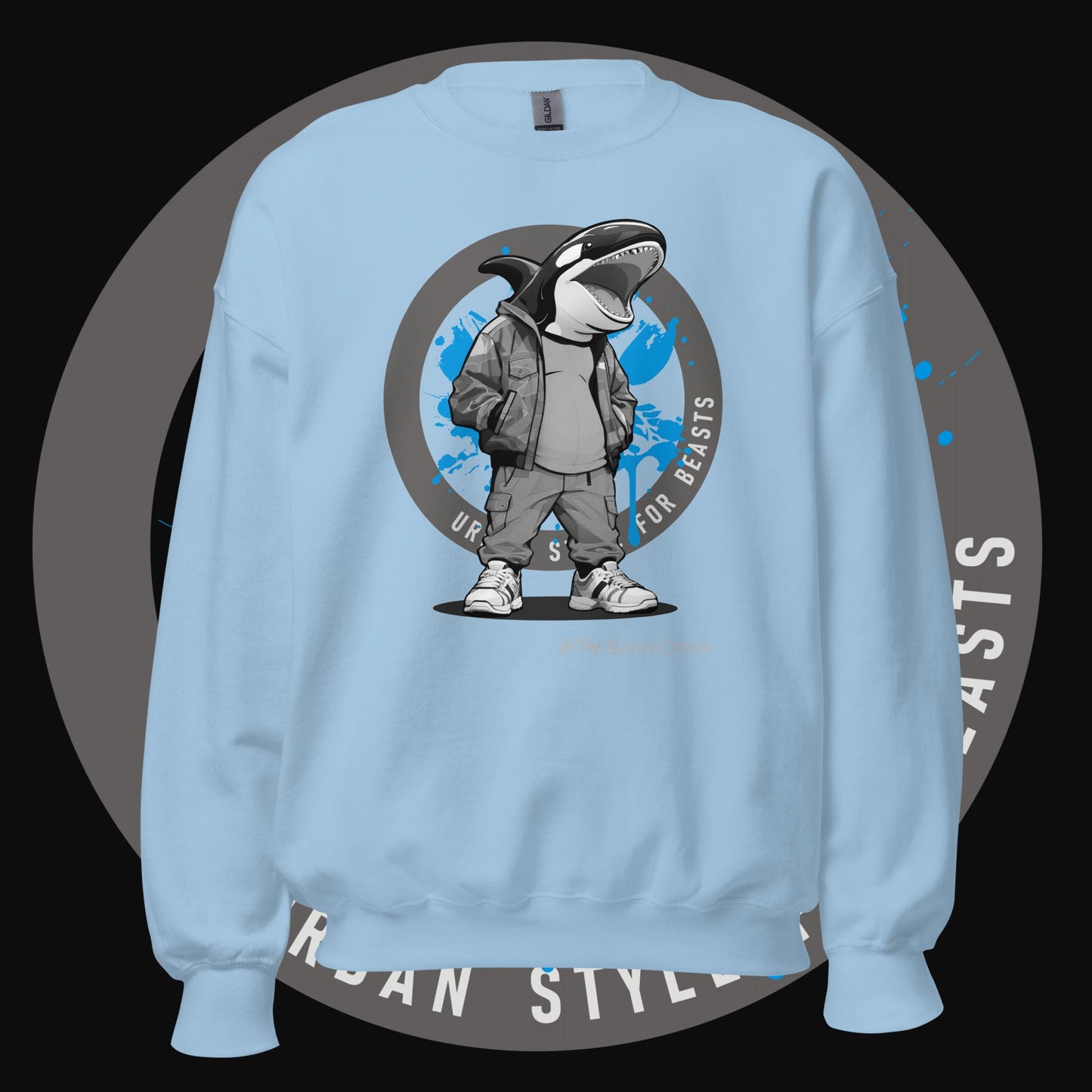 Killer Whale Grayscale - Unisex Sweatshirt
