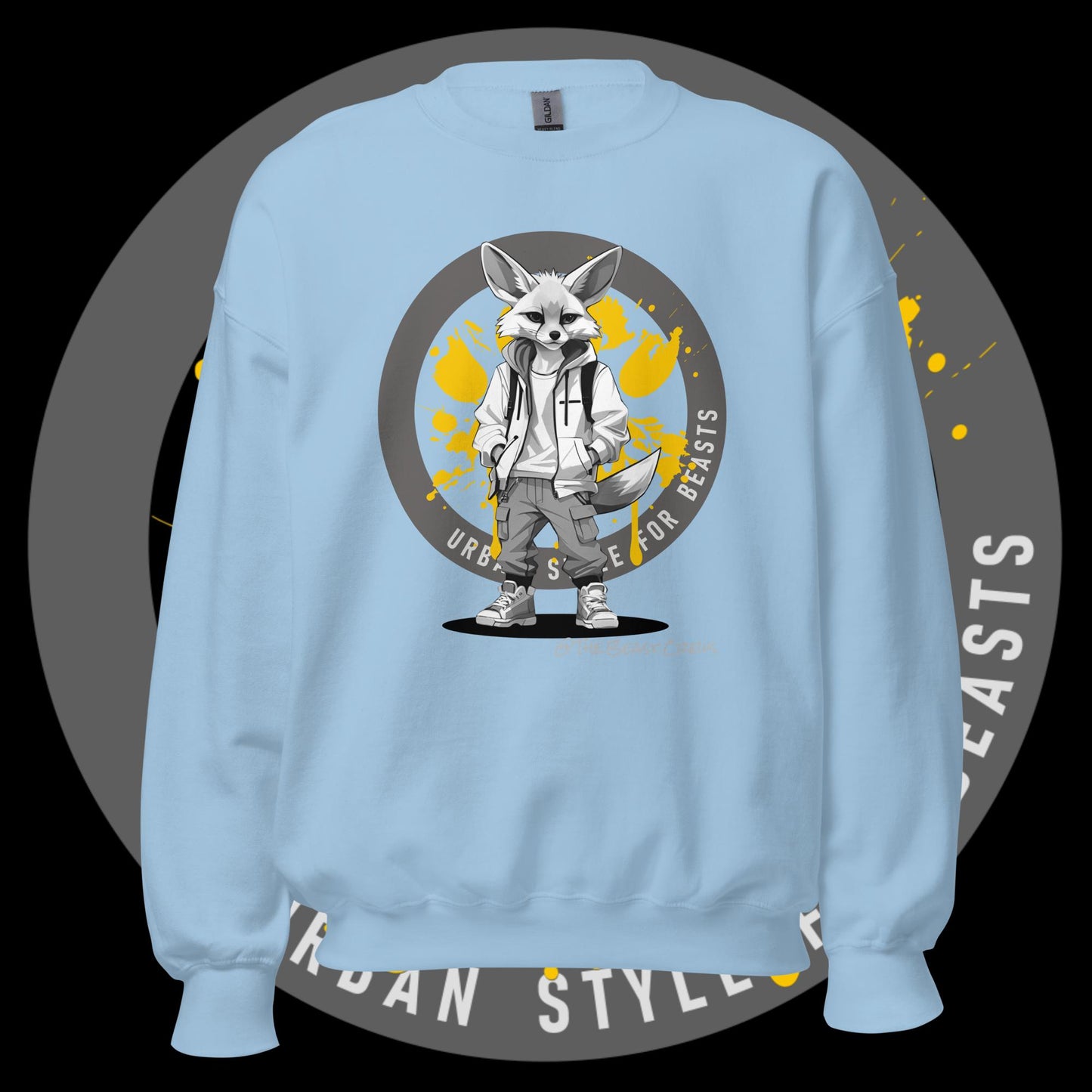 Unisex Sweatshirt - Fenec Fox Grayscale