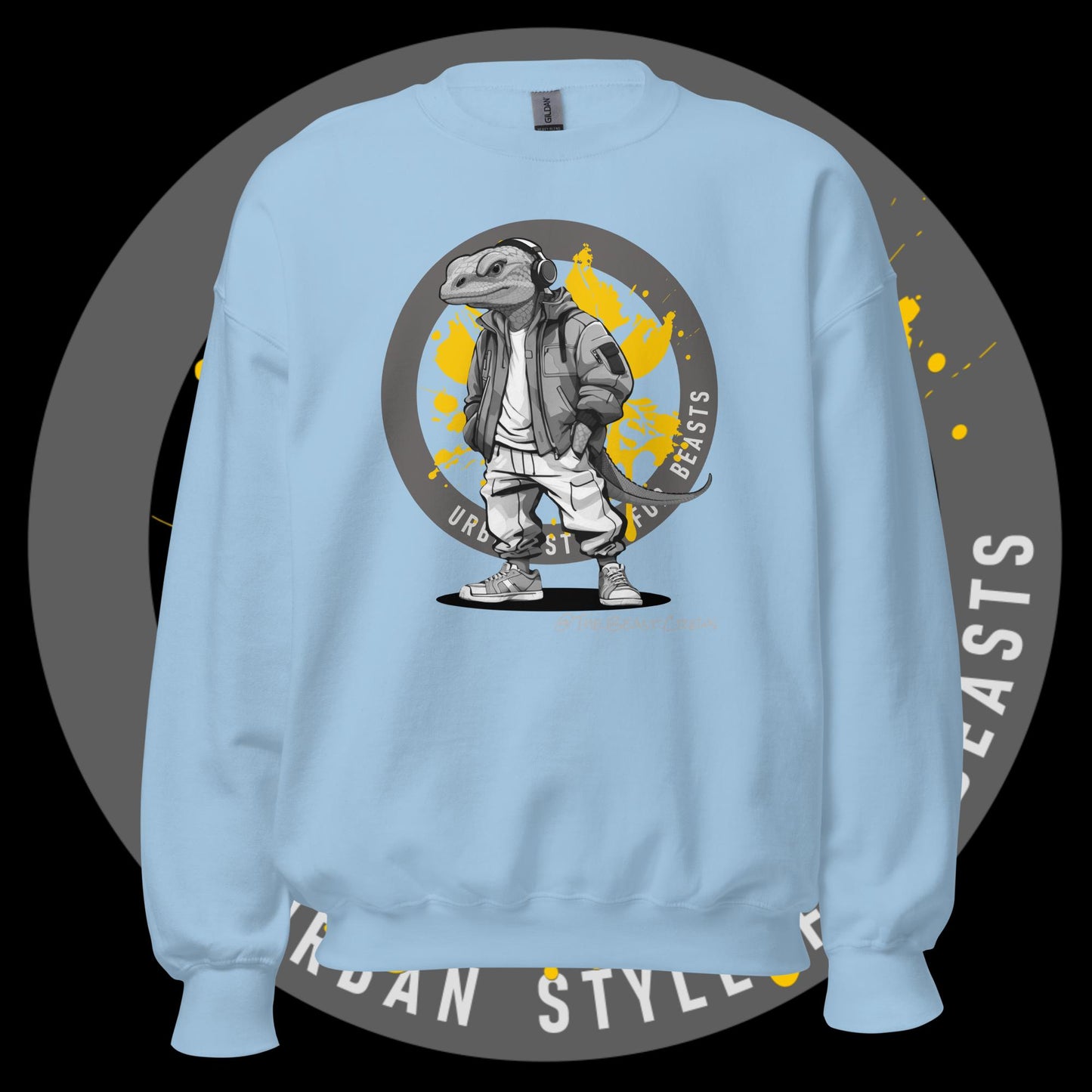 Unisex Sweatshirt - Monitor Lizard Grayscale