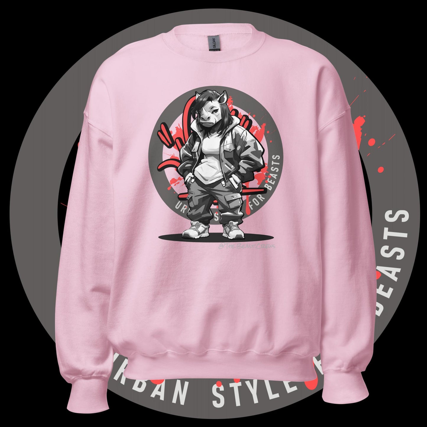 Rhino Queen Grayscale - Unisex Sweatshirt