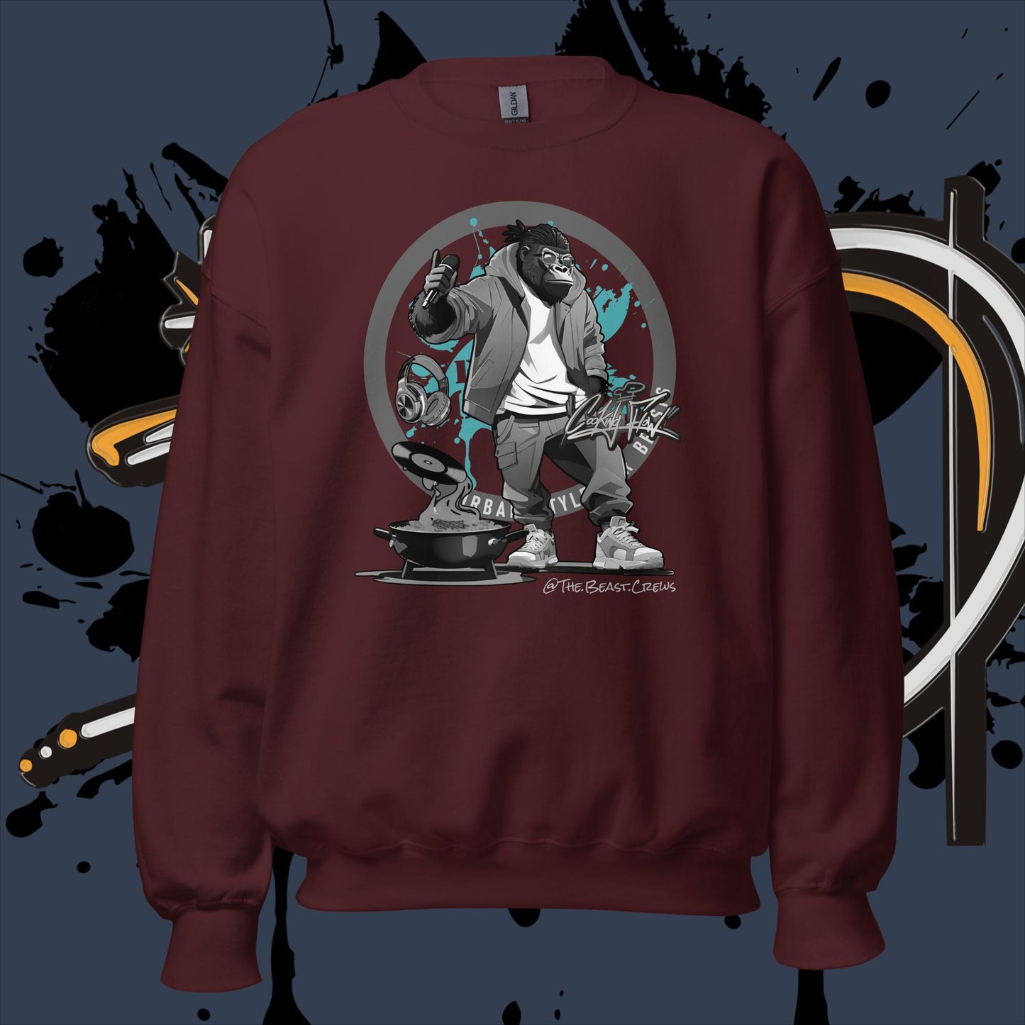 Cooking Flow Grayscale - Unisex Sweatshirt