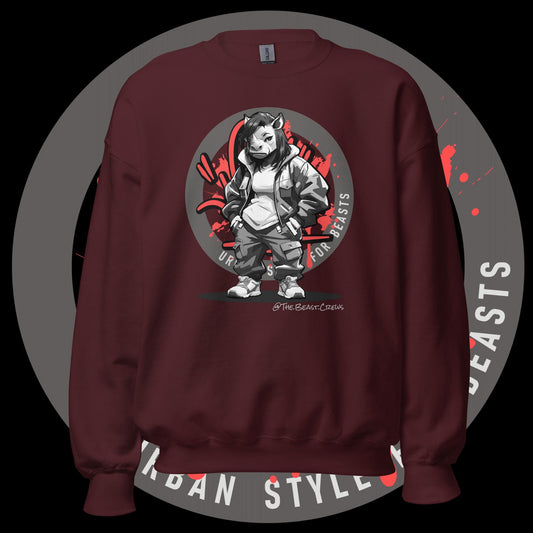 Rhino Queen Grayscale - Unisex Sweatshirt