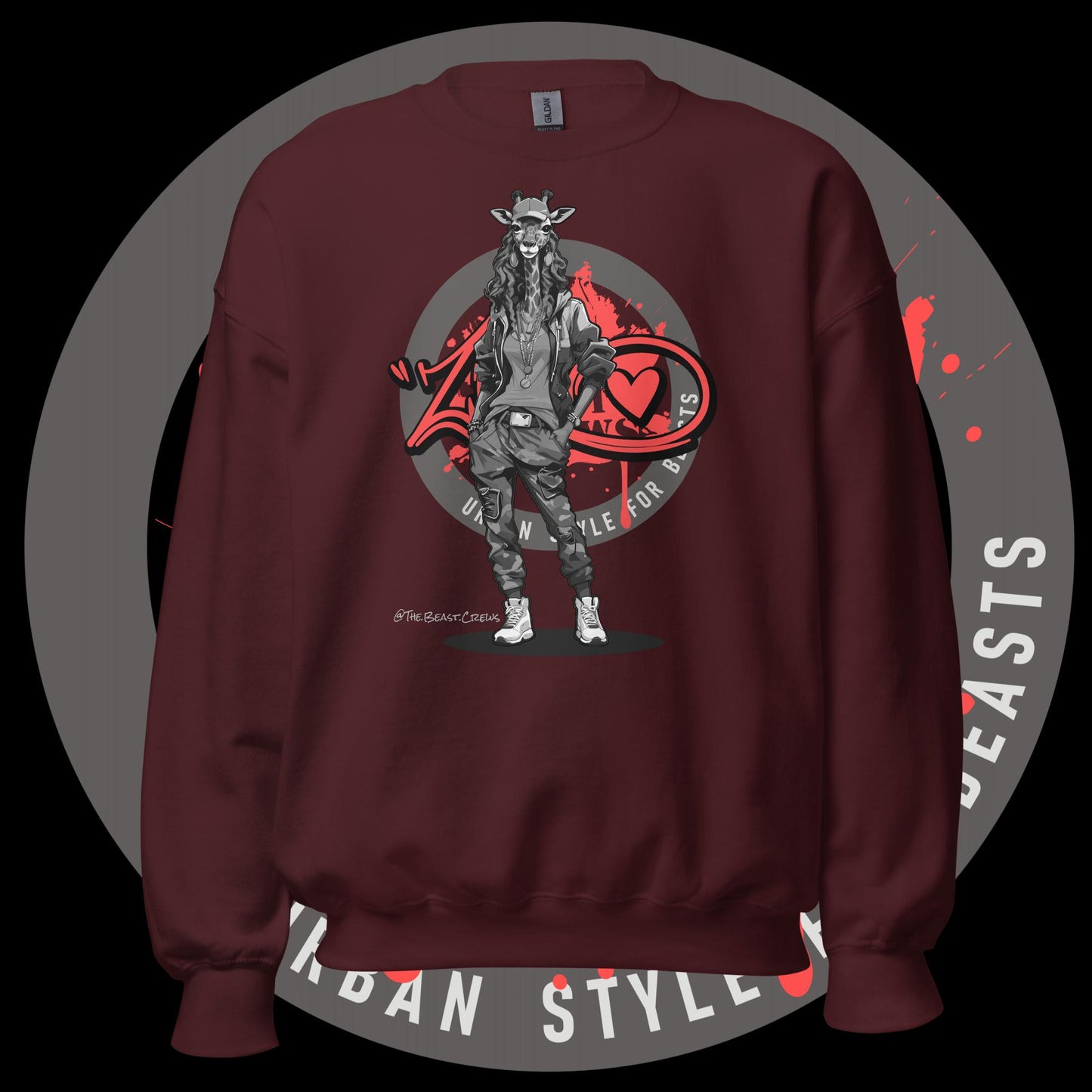 Giraffe Queen Grayscale - Unisex Sweatshirt