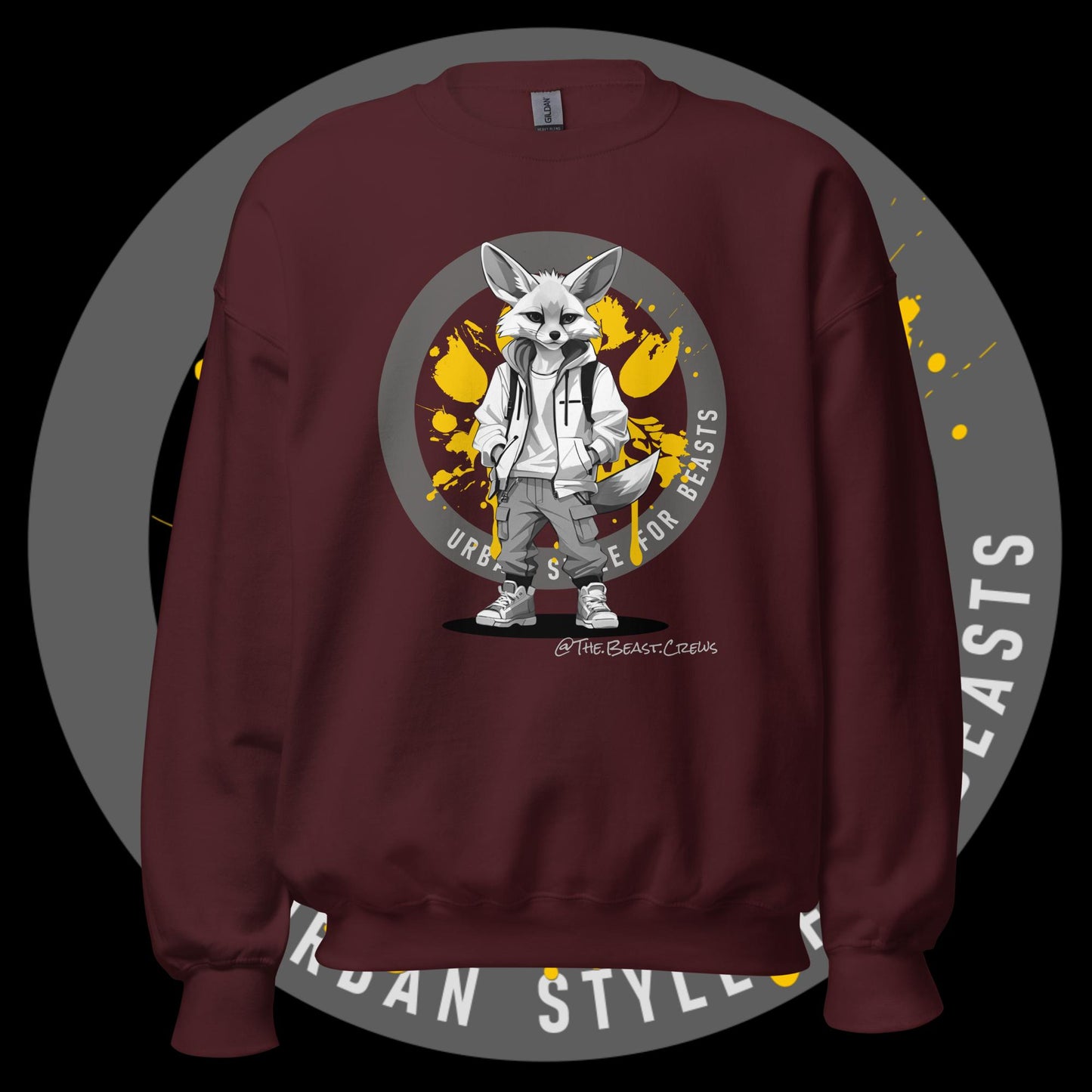 Unisex Sweatshirt - Fenec Fox Grayscale