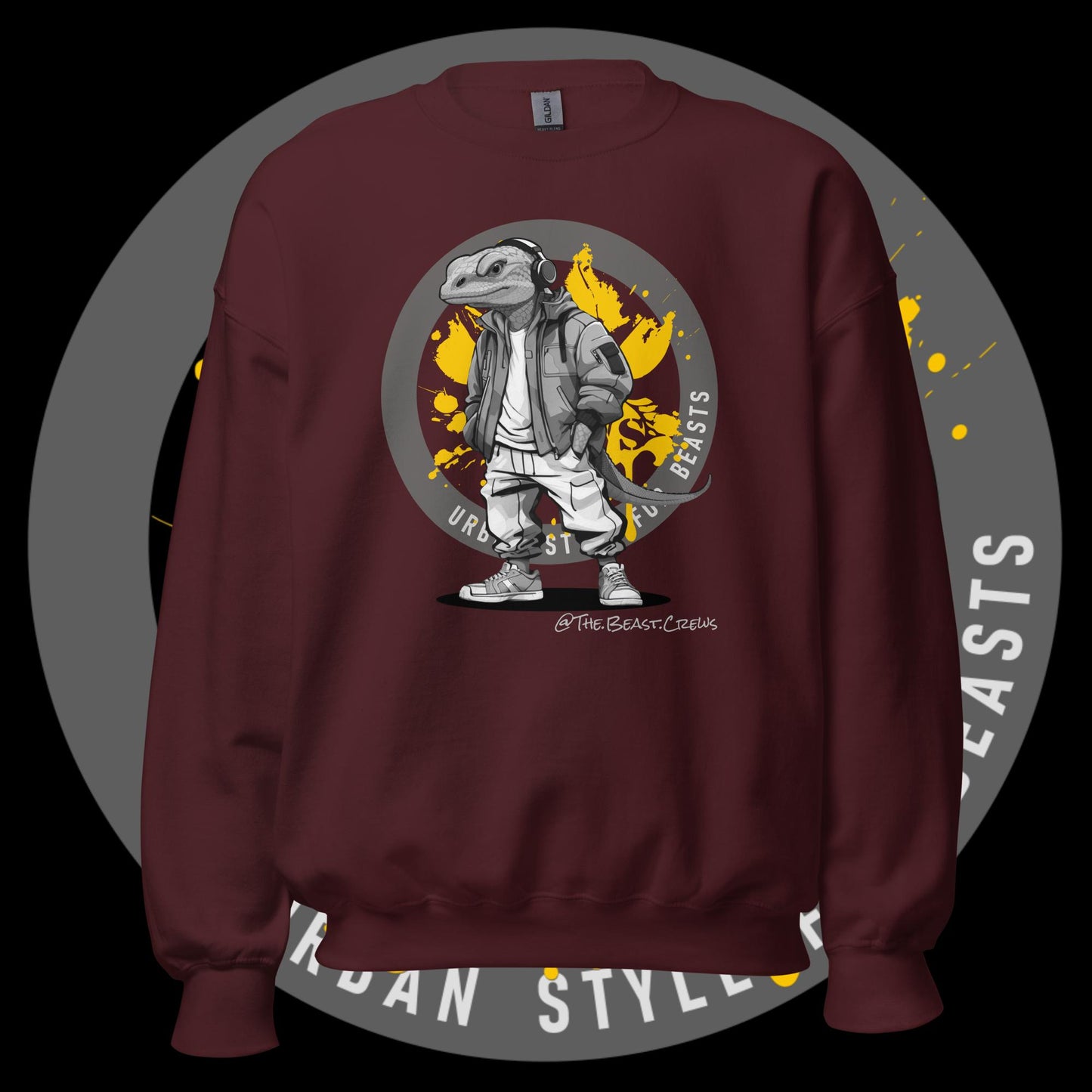 Unisex Sweatshirt - Monitor Lizard Grayscale