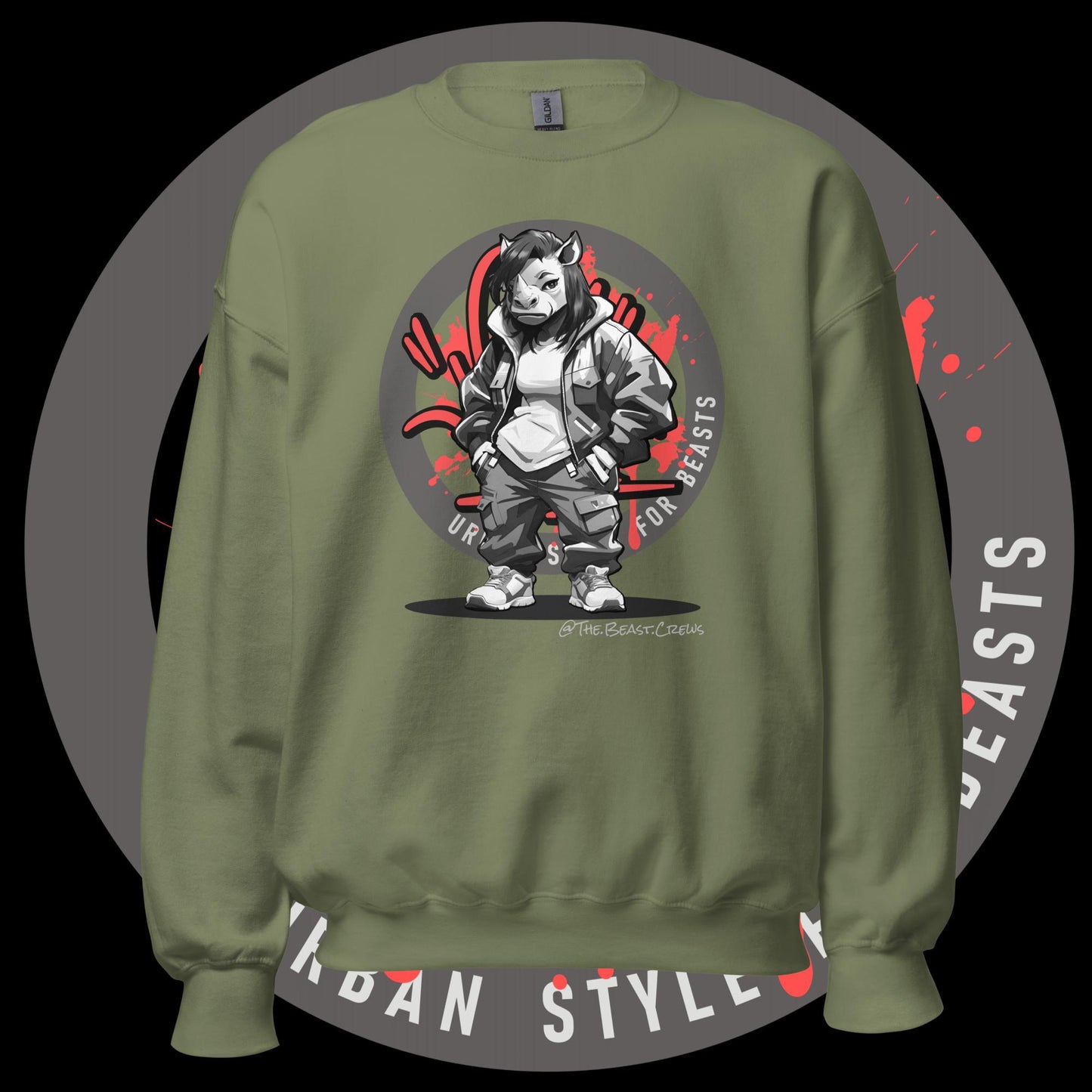 Rhino Queen Grayscale - Unisex Sweatshirt