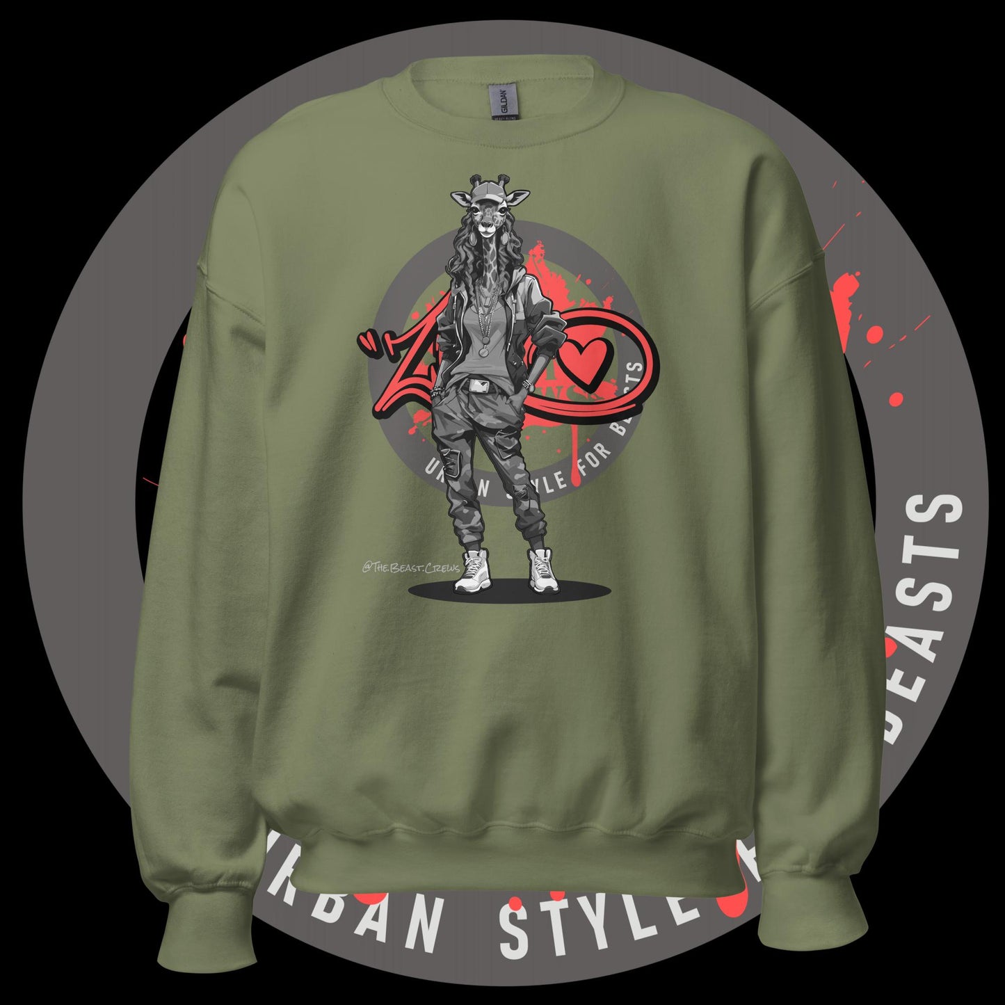 Giraffe Queen Grayscale - Unisex Sweatshirt