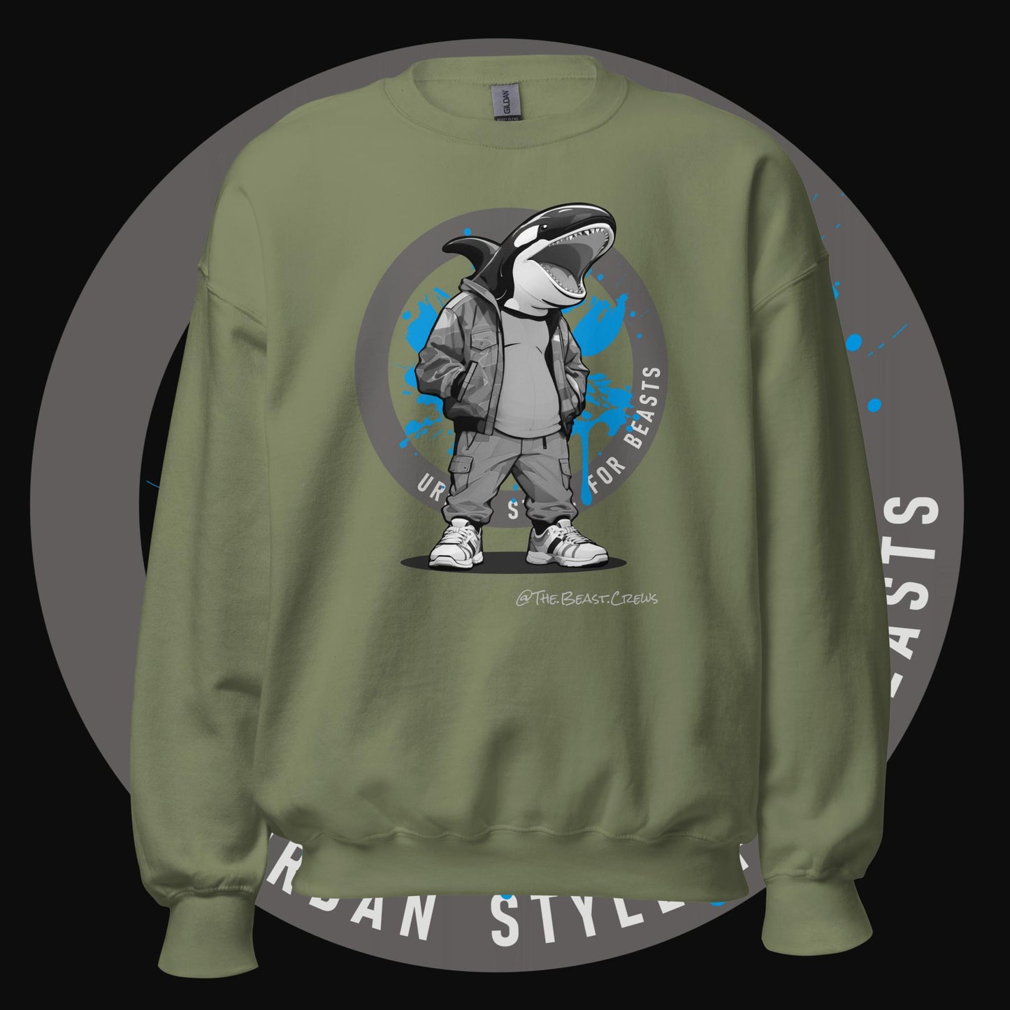 Killer Whale Grayscale - Unisex Sweatshirt