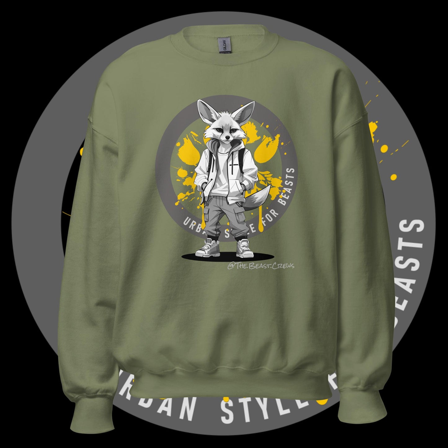 Unisex Sweatshirt - Fenec Fox Grayscale