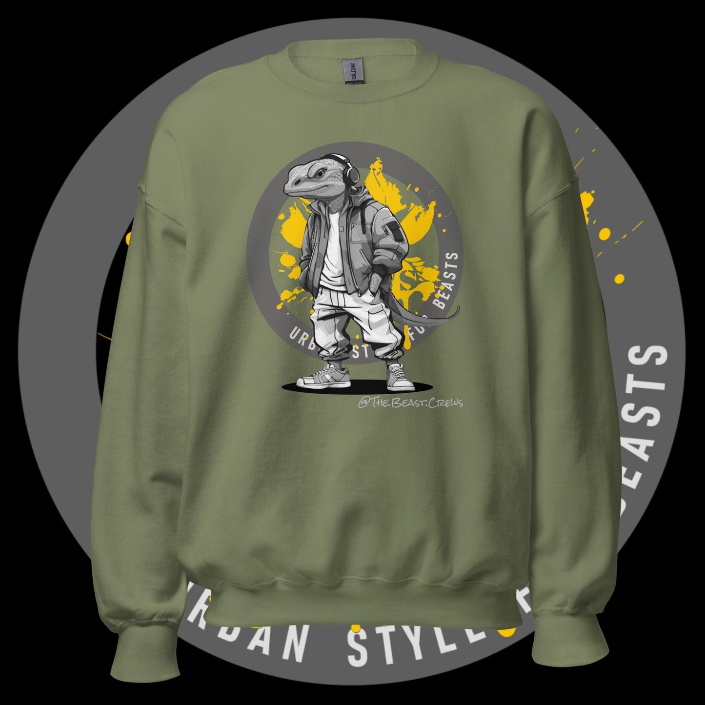 Unisex Sweatshirt - Monitor Lizard Grayscale