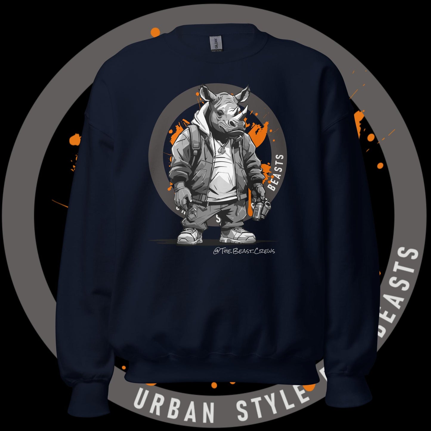 Rhino Grayscale - Unisex Sweatshirt