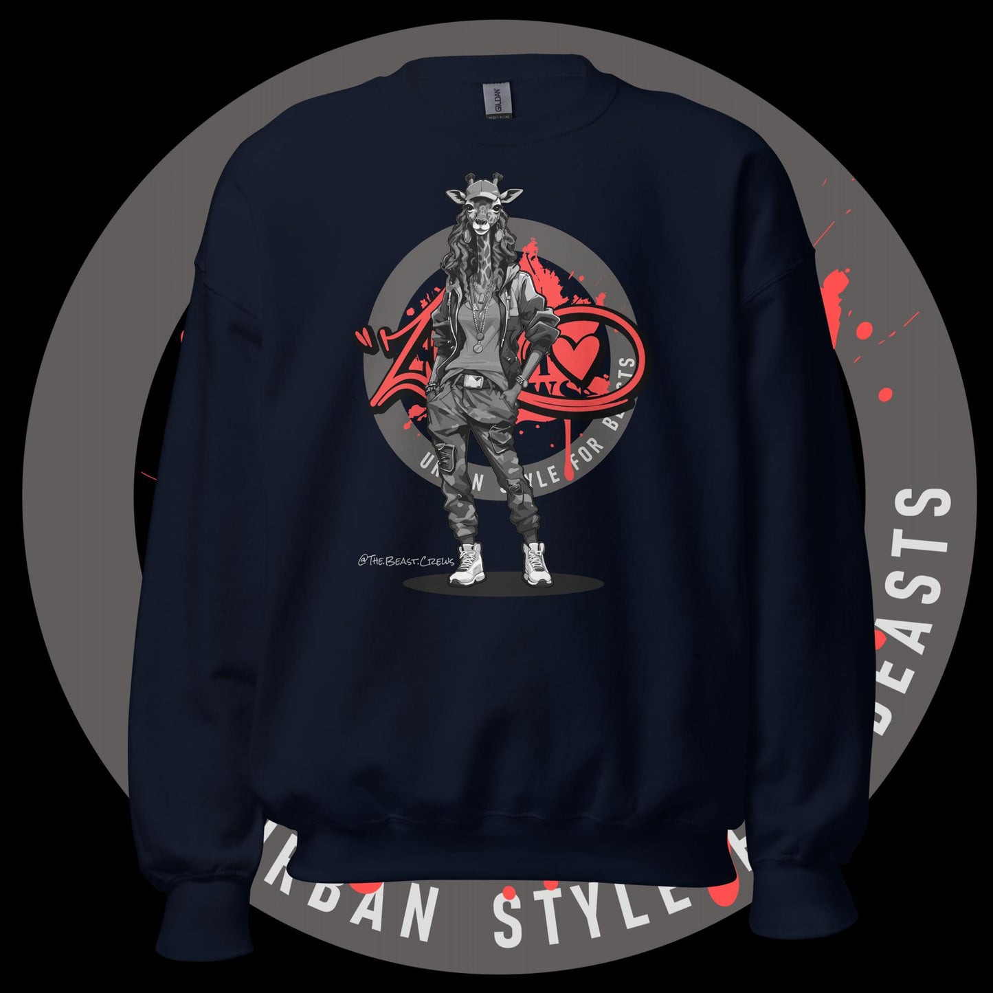 Giraffe Queen Grayscale - Unisex Sweatshirt