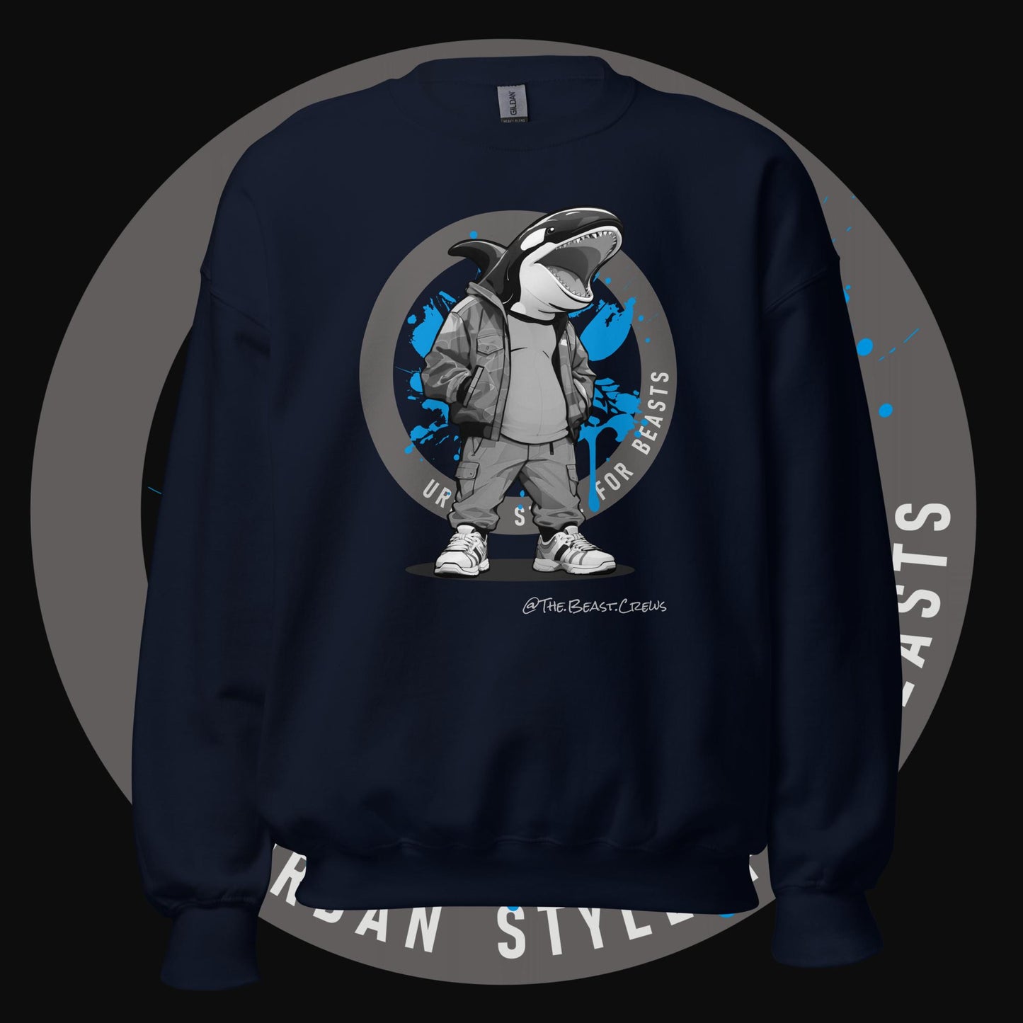 Killer Whale Grayscale - Unisex Sweatshirt