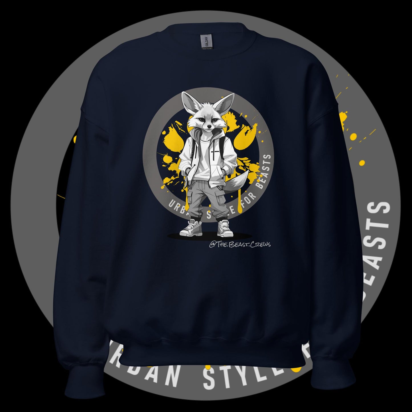 Unisex Sweatshirt - Fenec Fox Grayscale