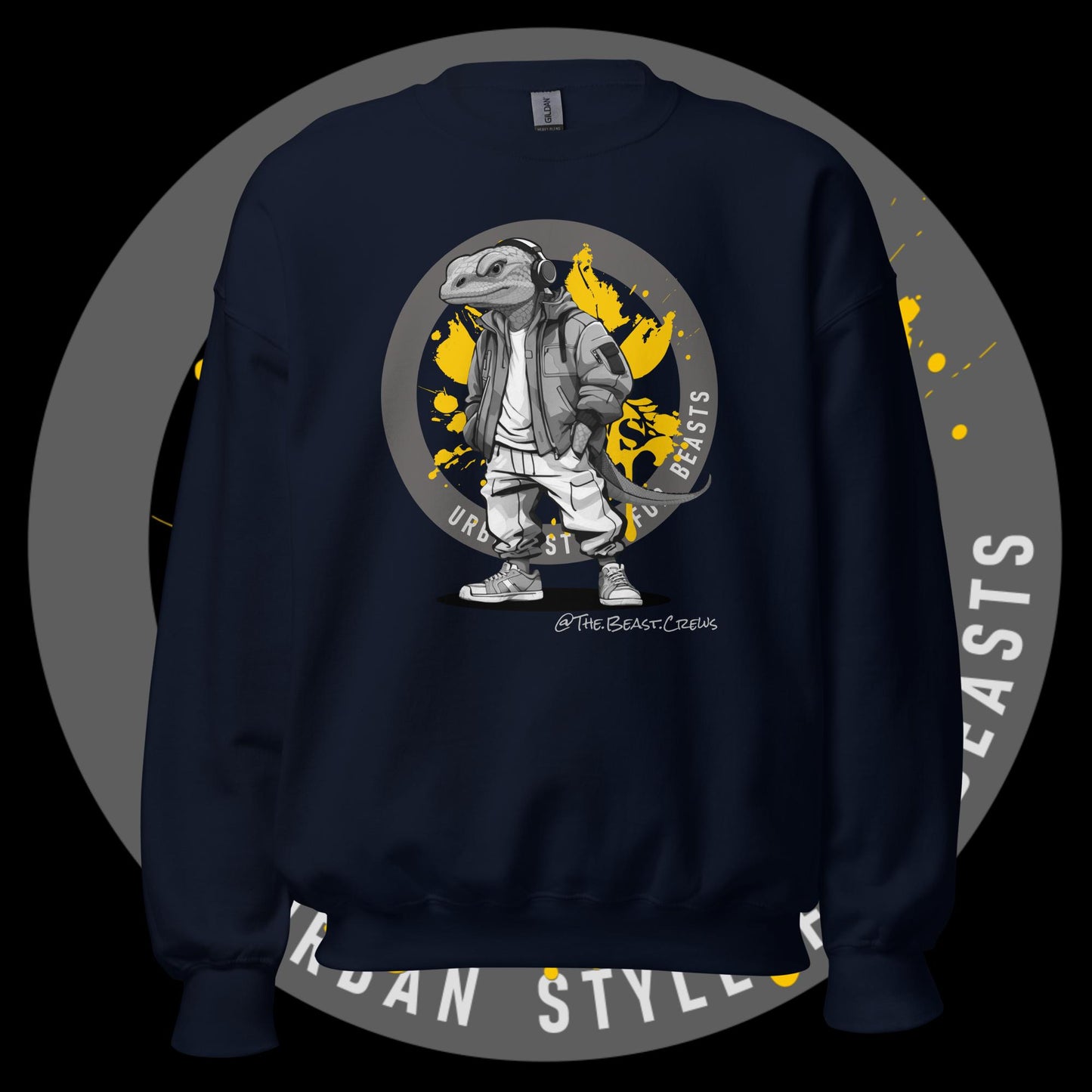 Unisex Sweatshirt - Monitor Lizard Grayscale