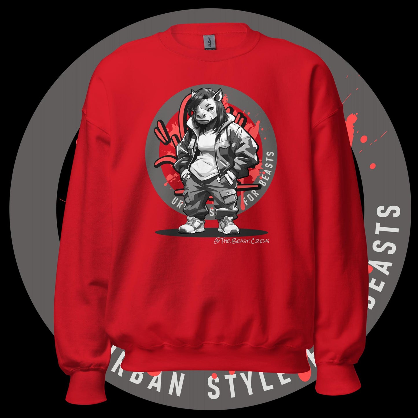 Rhino Queen Grayscale - Unisex Sweatshirt