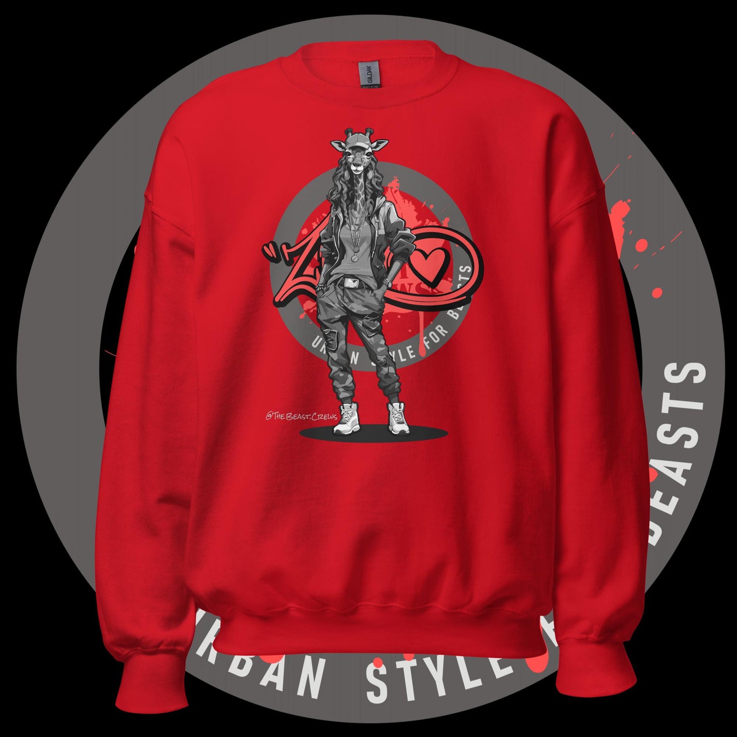 Giraffe Queen Grayscale - Unisex Sweatshirt