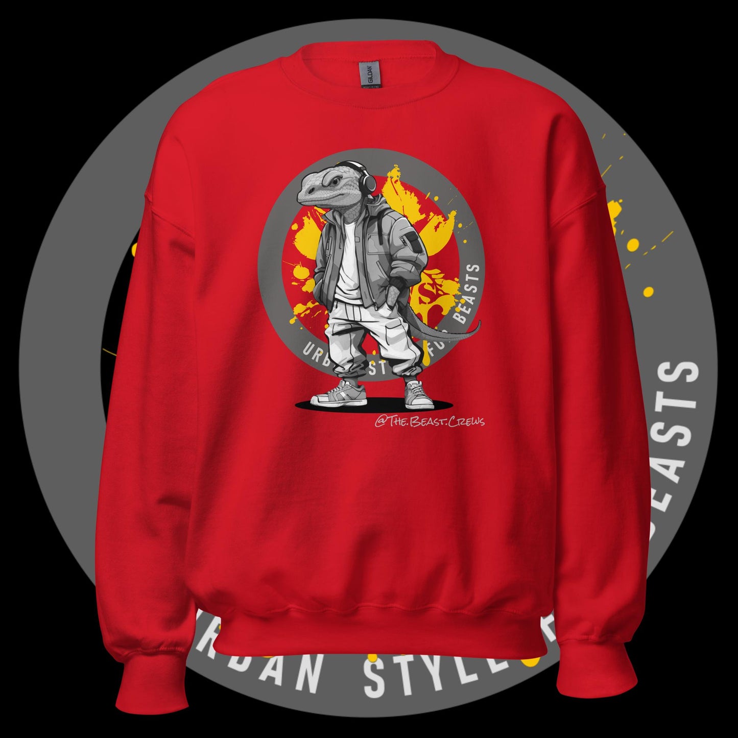 Unisex Sweatshirt - Monitor Lizard Grayscale