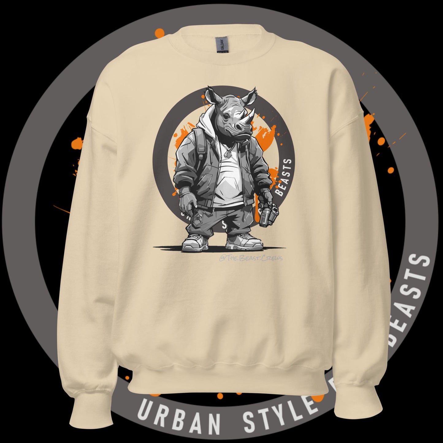 Rhino Grayscale - Unisex Sweatshirt