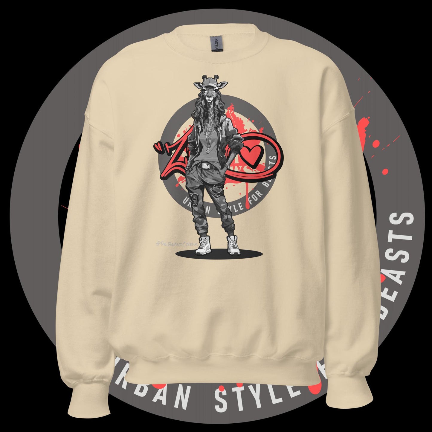 Giraffe Queen Grayscale - Unisex Sweatshirt