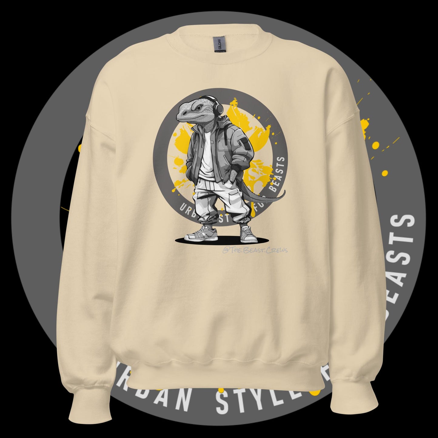 Unisex Sweatshirt - Monitor Lizard Grayscale