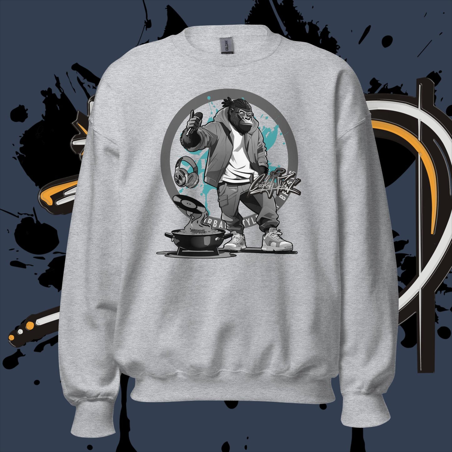 Cooking Flow Grayscale - Unisex Sweatshirt