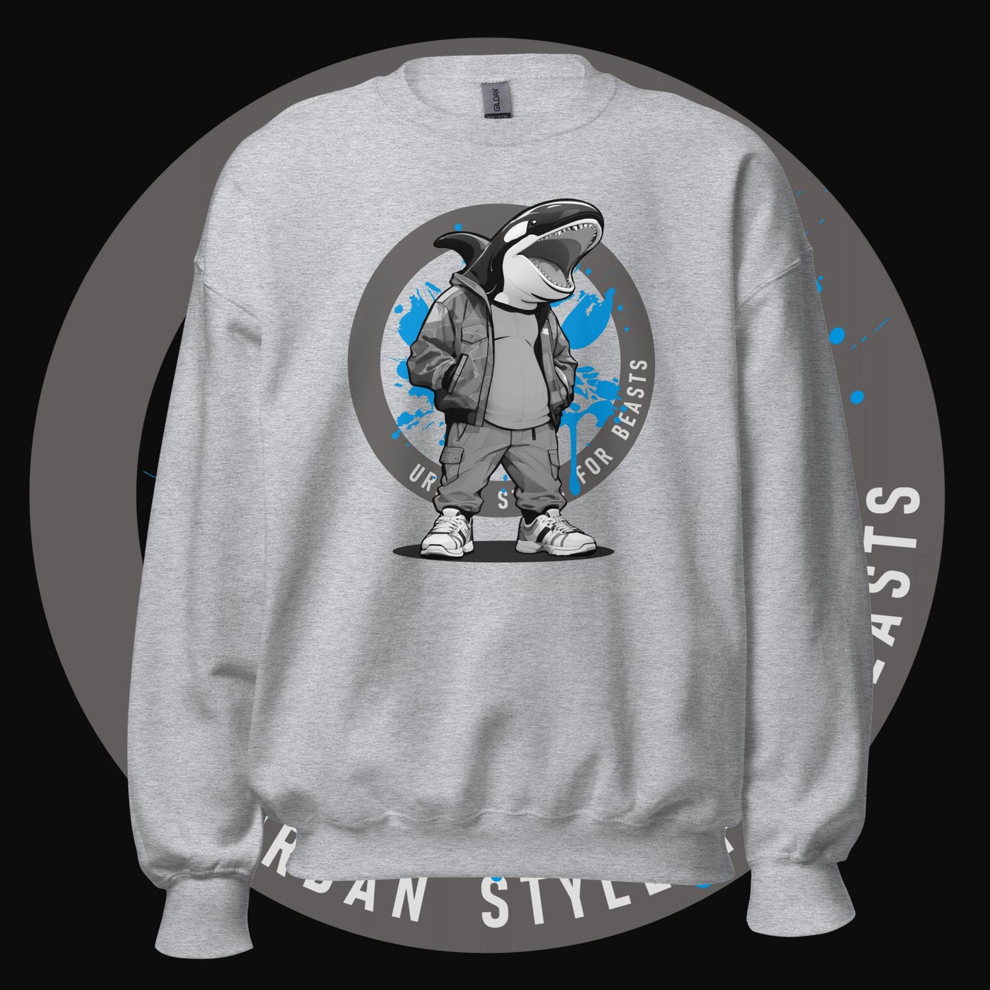 Killer Whale Grayscale - Unisex Sweatshirt