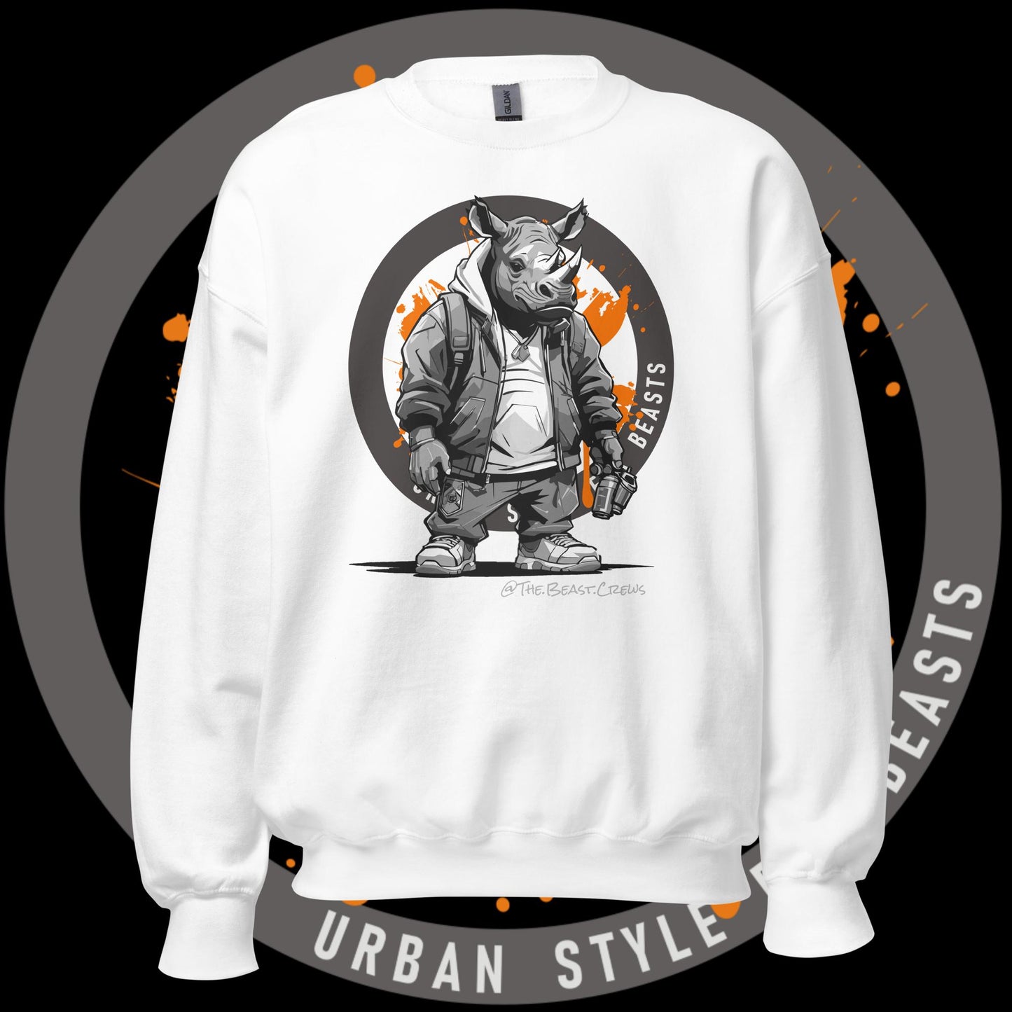 Rhino Grayscale - Unisex Sweatshirt